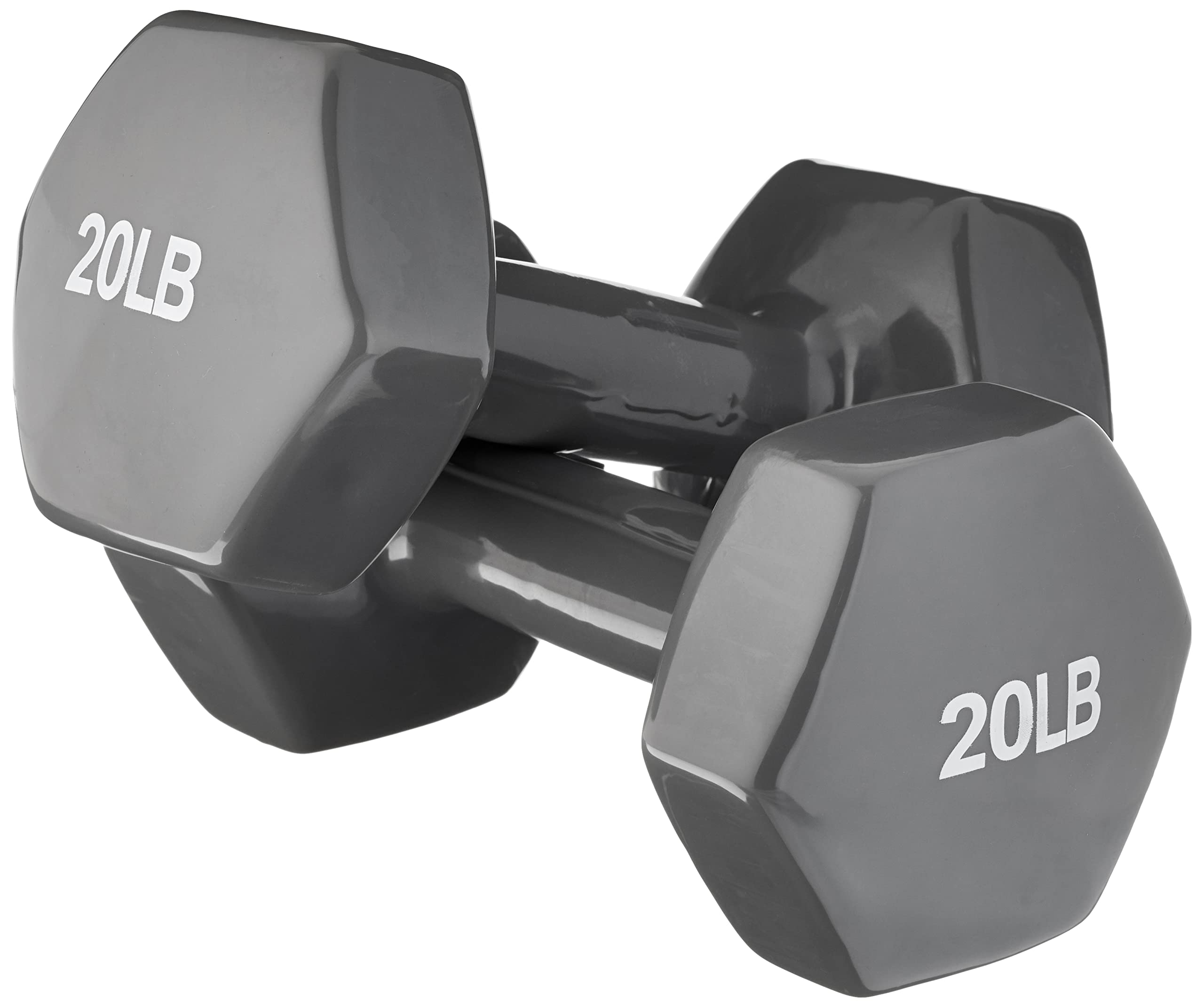 Amazon Basics Vinyl Coated Dumbbell Hand Weights - 5-50 lbs Set for Home Gym, Strength Training & Fitness Workouts - Perfect for Weightlifting, CrossFit & Muscle Building at Home or Gym