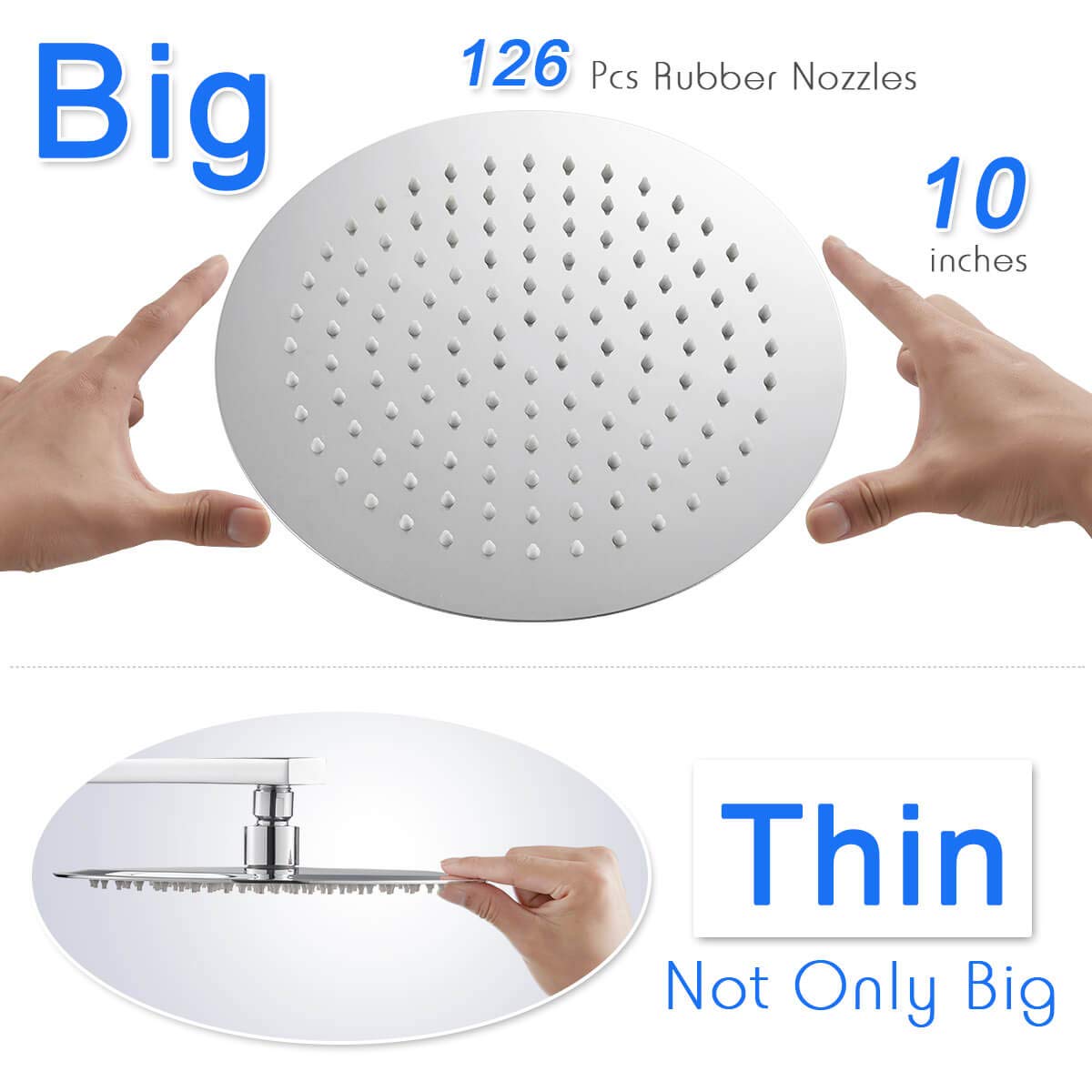 ROVOGO Chrome Bathroom Shower Faucet System with Rain Shower Head & Handheld Spray Combo Set - Complete Shower Trim Kit & Rough-in Valve Included - Perfect for Modern Bathroom Renovation & Spa-Like Shower Experience