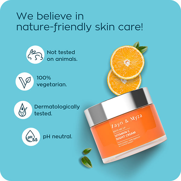 ZM Zayn & Myza Vitamin C Brightening Night Cream 50ml - Hydrating & Glow-Boosting for Overnight Skin Repair & Radiance
