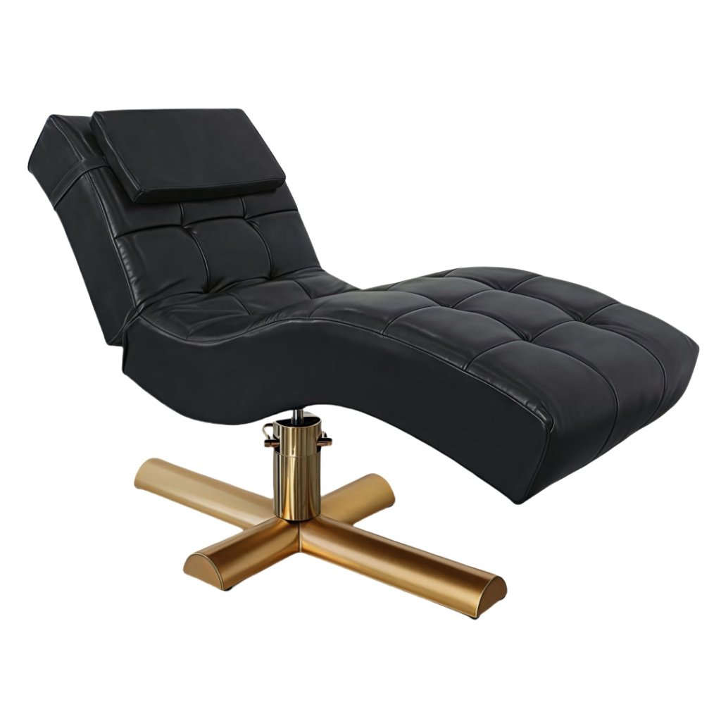 Premium Gold Hydraulic Luxury Eyelash Extension Bed - S-Shaped Ergonomic Design for Professional Lash Artists | Perfect for Salons, Spas & Home Use