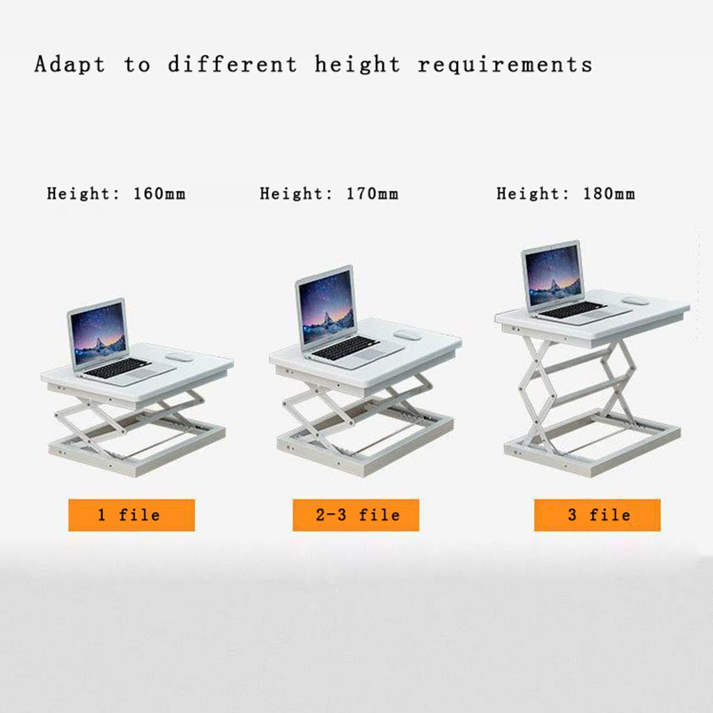 Adjustable Height Folding Desk - Black/White Ergonomic Lifting Desk for Home Office & Study - Multi-Function Workstation with Smooth Gear Adjustment - Perfect for Remote Work, Small Spaces & Student Dorm Rooms
