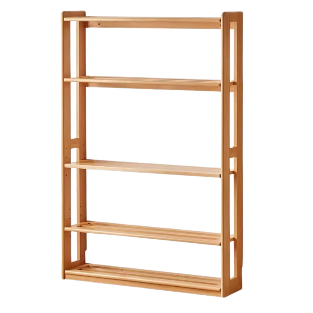 Solid Wood Floor-to-Ceiling Bookshelf - Beech & Oak Wooden Storage Shelf for Books, Toys, and Home Decor | Perfect for Living Room, Nursery, and Home Office Organization
