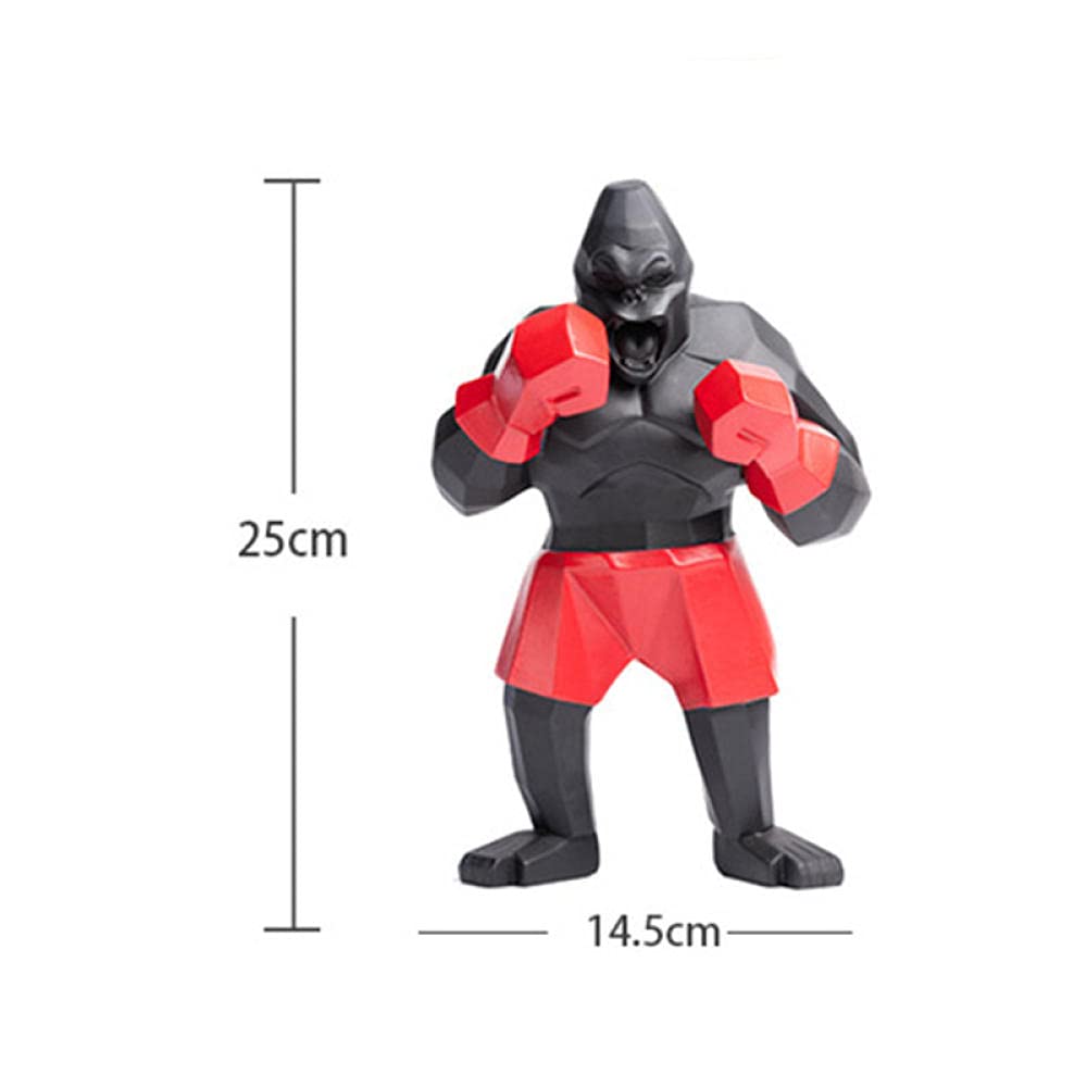 Resin Boxing King Kong Orangutan Sculpture - Modern Gorilla Statue for Home Decor, Living Room, Bedroom & Entrance - Animal Figurines & Art Collectibles for Jungle Theme, Office Desk, Gift Idea