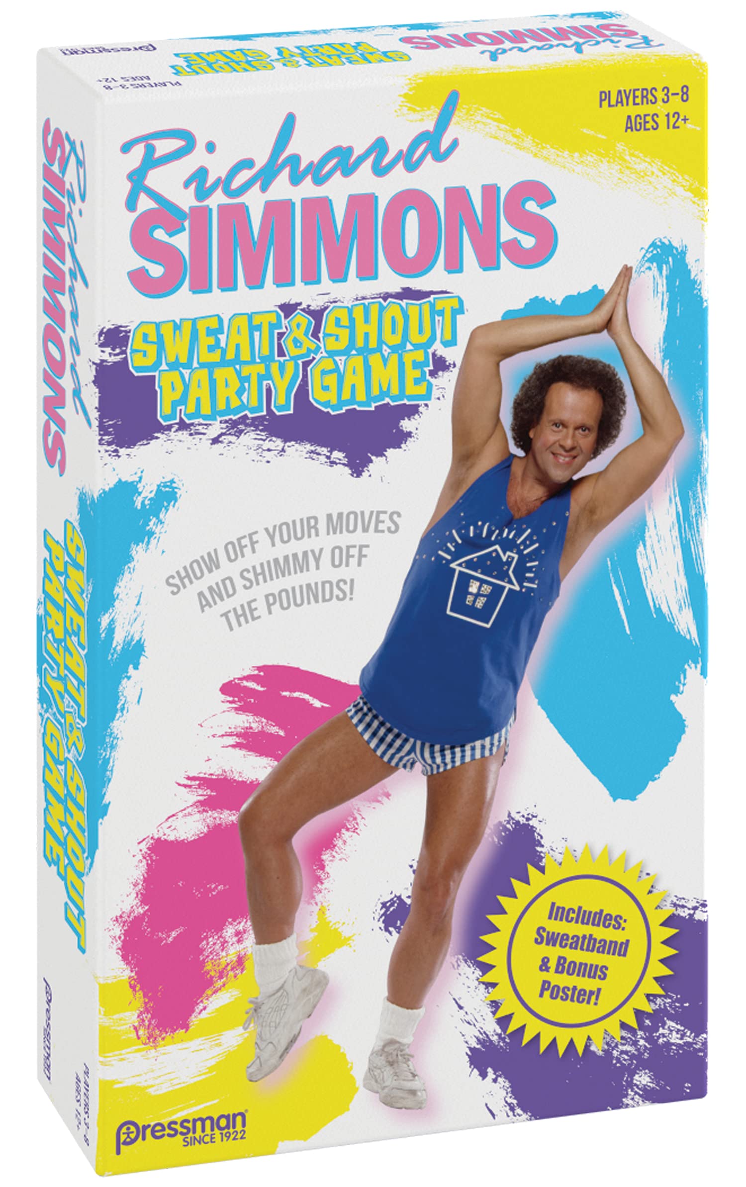 Pressman Richard Simmons: Sweat & Shout Party Game - Show Off Your Moves & Shimmy Off The Pounds - Fun Fitness Game for Family Gatherings & Dance Parties