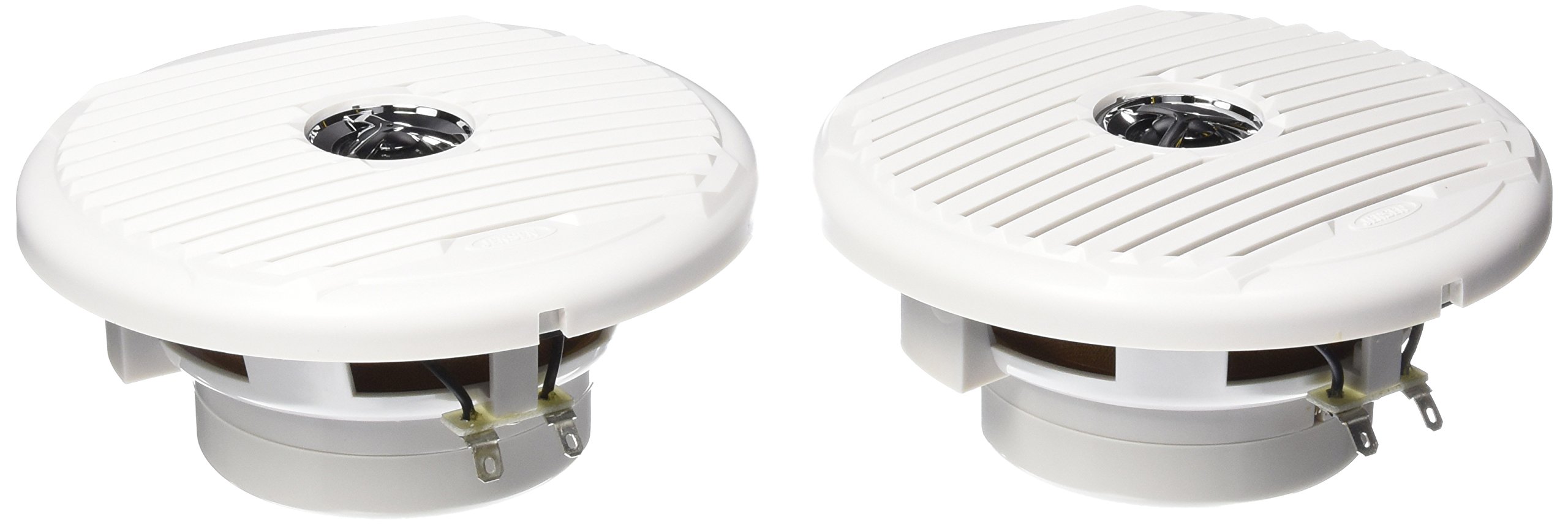 Jensen MSX65R 6.5 Inch 75W Coaxial Car Speakers - Silver/White - Premium Sound for Vehicles, Boats & Home Audio Systems