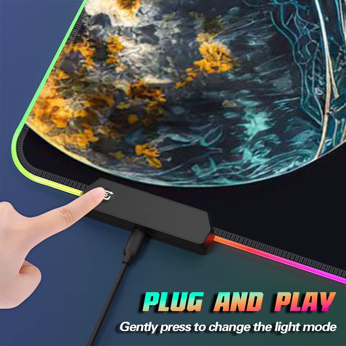 HEYCE Extended Gaming Mouse Pad with LED - Large 60x35cm Astronaut Basketball Space Design - Non-Slip Desk Mat for PC, Laptop, Office & Gaming Setup - Perfect for Work, Gaming & Home Office Use