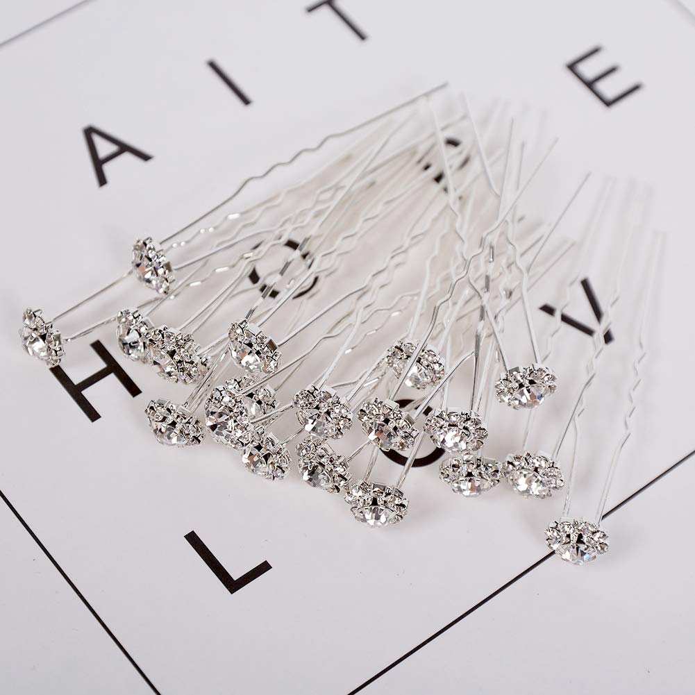 20 Pcs Crystal Bridal Hair Pins - Wedding Hair Jewelry for Bride