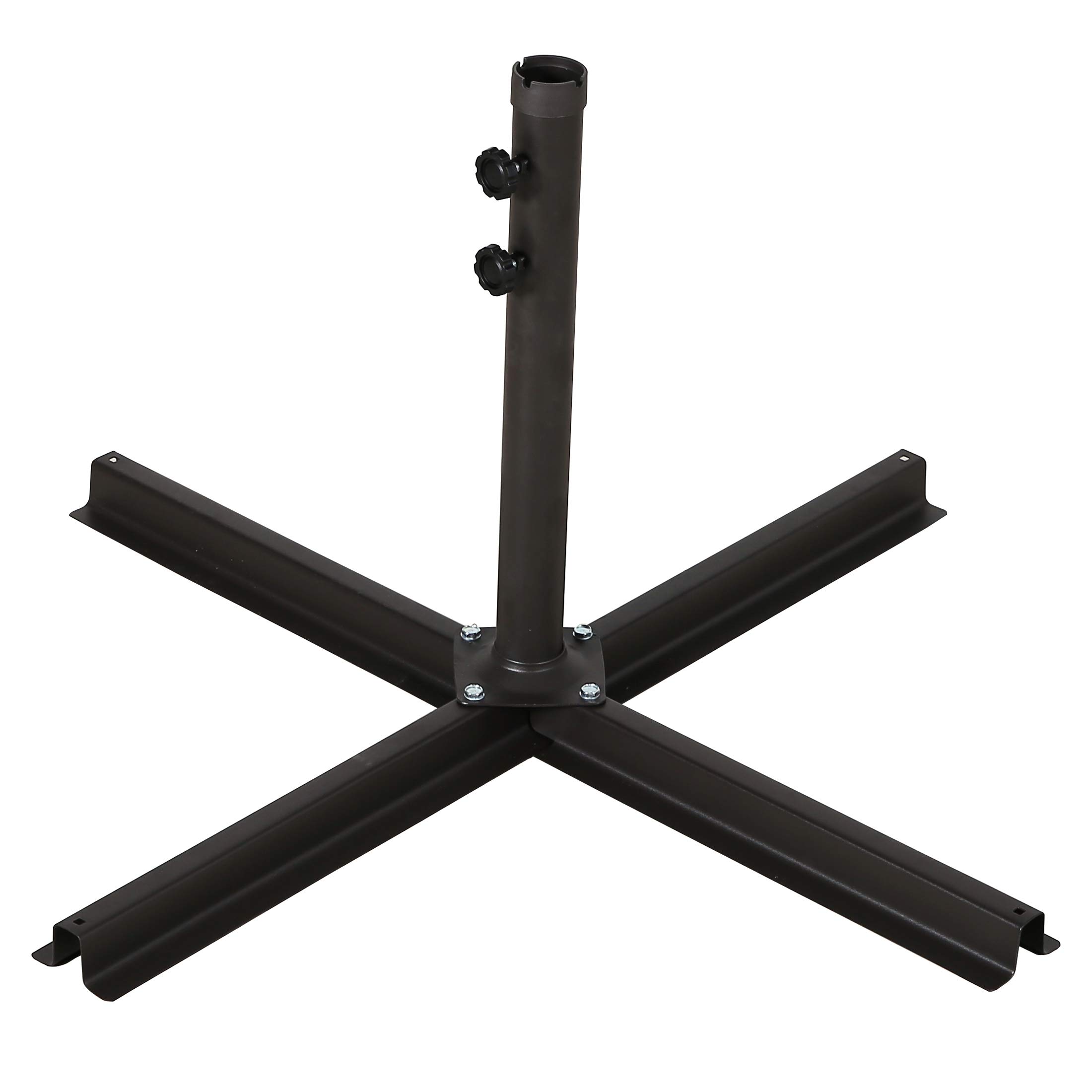 WO Home Furniture 10ft Outdoor Patio Cantilever Umbrella with Stand, Base & 3 Weights - Durable Hanging Shade Kit for Backyard, Poolside, and Garden Relaxation
