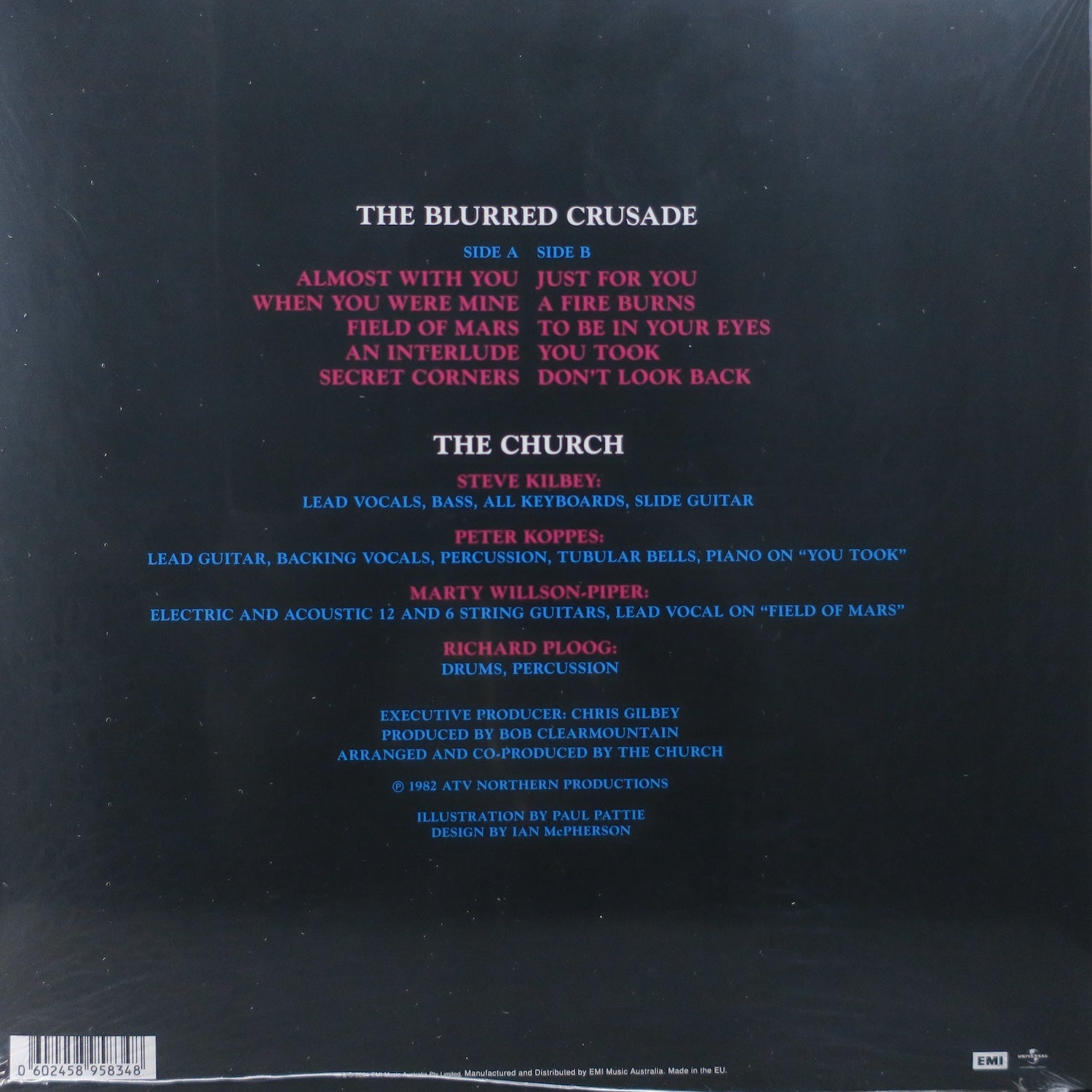 CHURCH 'Blurred Crusade' Limited Edition Blue Vinyl LP Record - Perfect for Music Collectors & Vinyl Enthusiasts