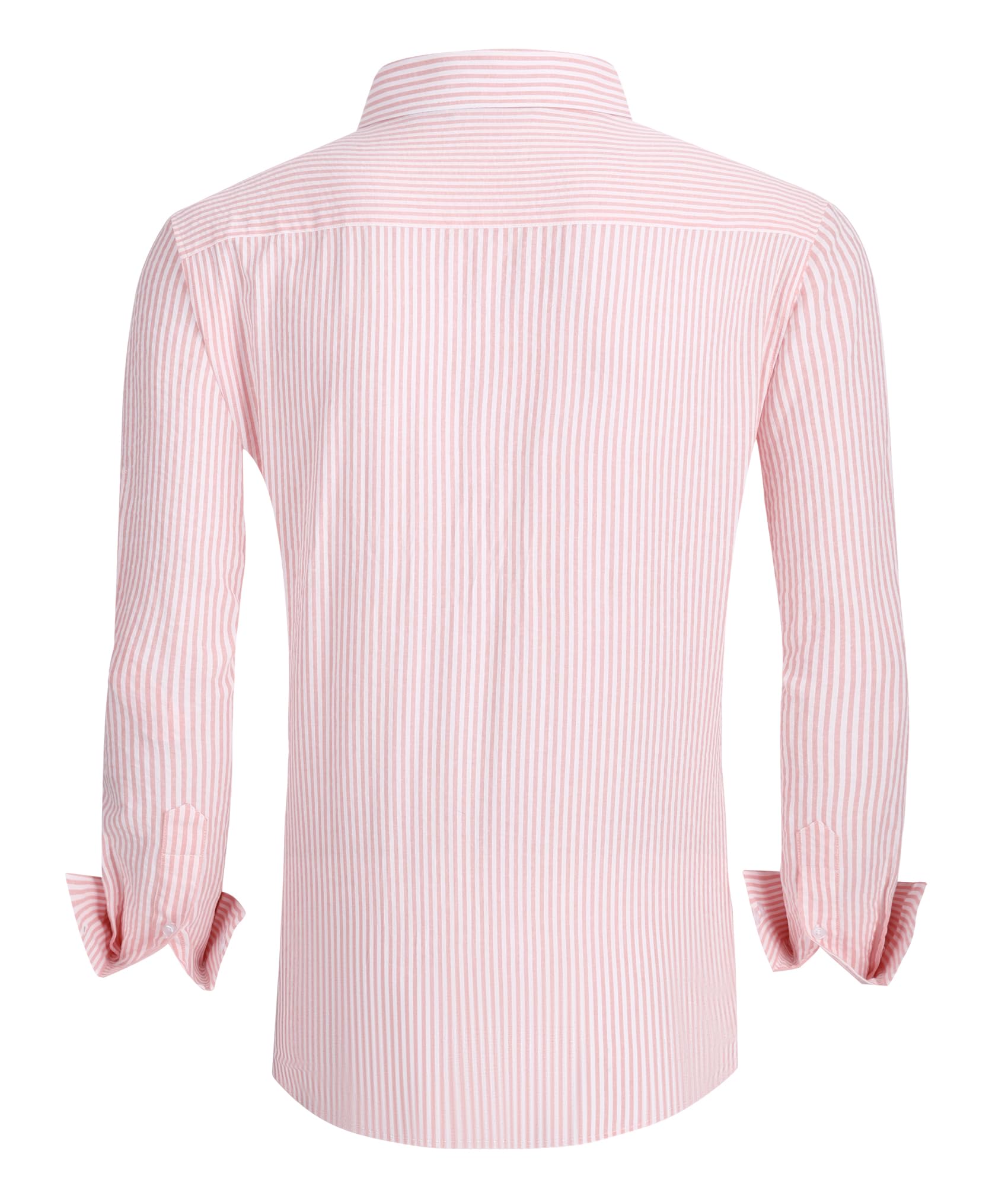 Alex Vando Men's Seersucker Dress Shirts - Striped Business Casual Cotton Shirt for Office, Summer & Outdoor Events - Breathable & Comfortable Formal Wear