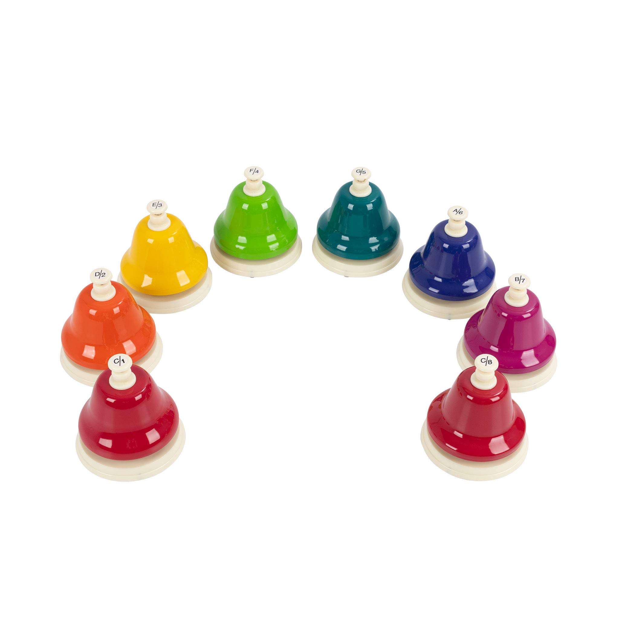 Colorful Desk Bells Set of 8 for Office & Classroom Use