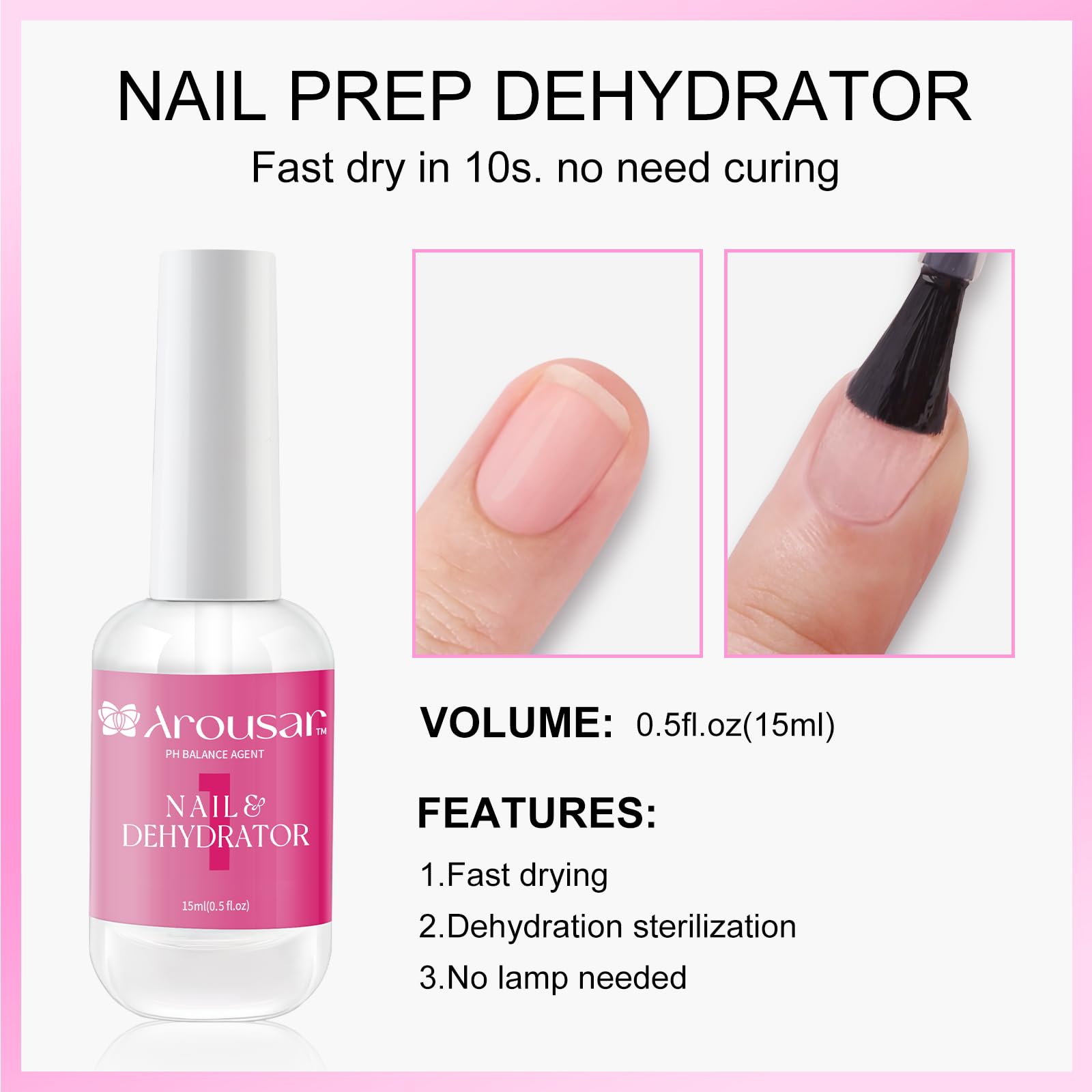 Nail Prep Dehydrator & Bond Primer for Acrylic Nails - Strong Adhesion, Long-Lasting Manicure | Perfect for Salon & DIY Nail Art