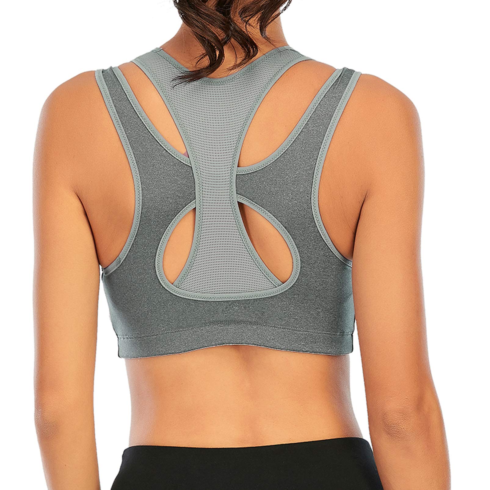 High Impact Racerback Sports Bras for Women - Supportive Gym Workout Running Bra with Breathable Fabric - Perfect for Yoga, Fitness & Activewear (Ideal for Running, HIIT & High-Intensity Training)