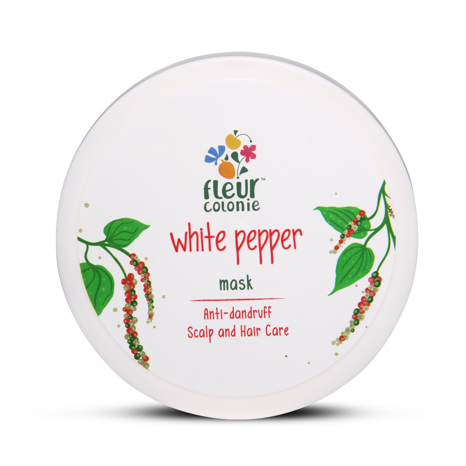 FLEUR COLONIE Anti-Dandruff Hair Mask with White Pepper, Argan Oil & Shea Butter - Deep Conditioning Treatment for Scalp Care & Dandruff Removal - 200g (1 Count) - Perfect for Dry, Itchy Scalp & Damaged Hair