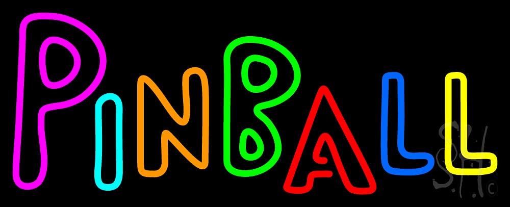 Double Stroke Pinball 1 LED Neon Sign 10x24 Inches - Black Square Cut Acrylic Backing with Dimmer - Bright Premium Indoor Wall Decor for Arcade, Game Room, Bar, and Storefront Lighting - Perfect for Retro Gaming Themed Parties and Neon Sign Collections