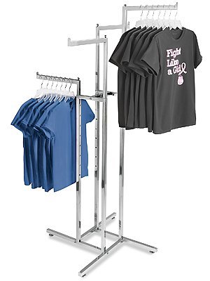 4-Way Straight Arm Garment Rack - Heavy Duty Clothes Hanger for Retail Stores, Boutiques & Home Organization - ULINE