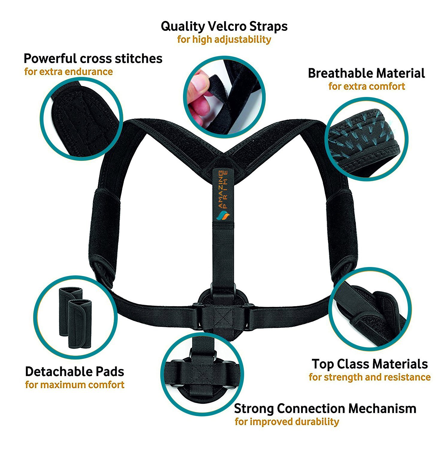Best Back Support Brace & Posture Corrector for Men, Women & Teens - Relieve Slouching, Kyphosis, Back & Neck Pain - Includes FREE Underarm Pads - Ideal for Office Work, Driving, Gaming & Daily Activities