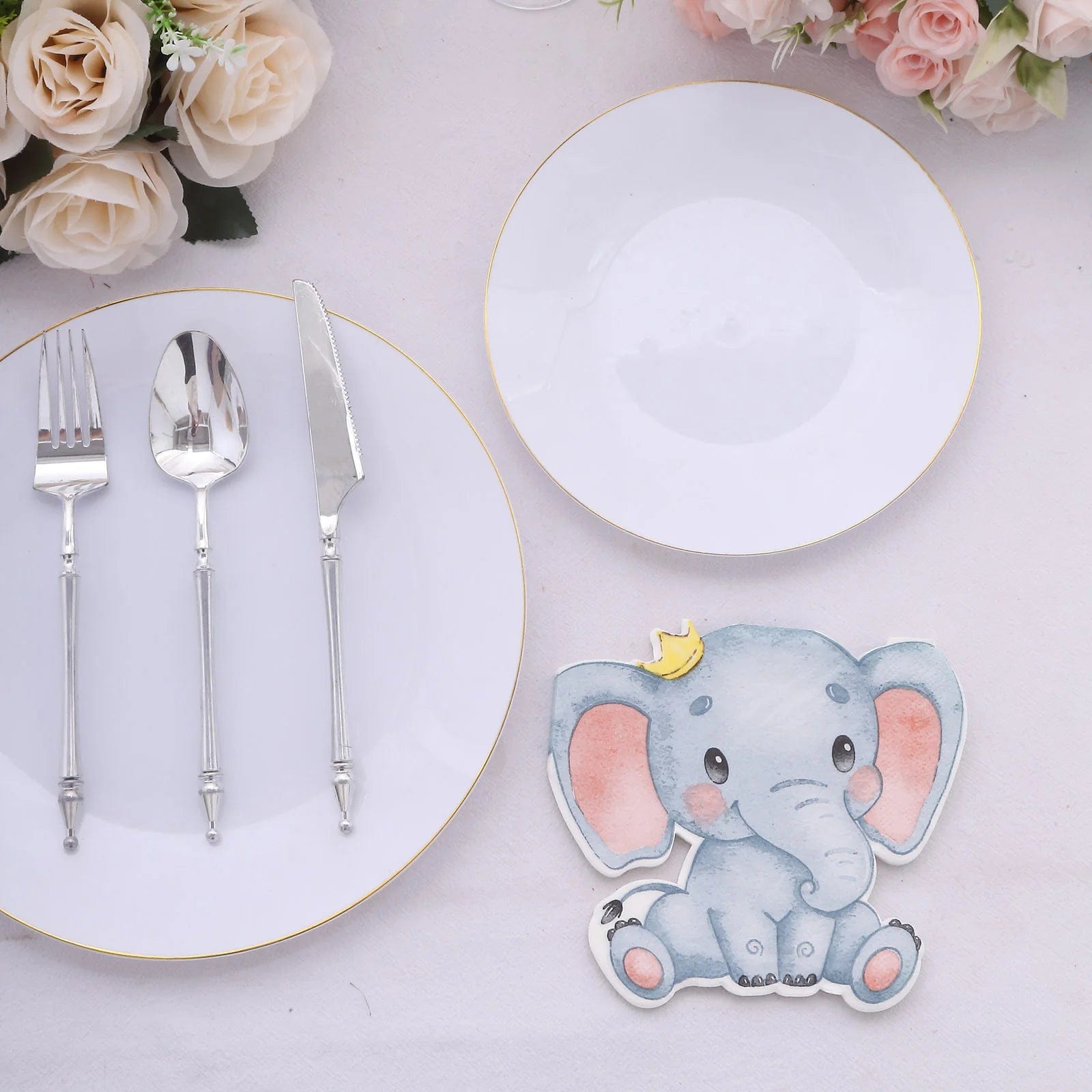 20 Pack Blue Elephant Shaped Paper Beverage Napkins for Cocktail Parties, Birthday Celebrations & Themed Events - Premium Quality Disposable Drink Coasters