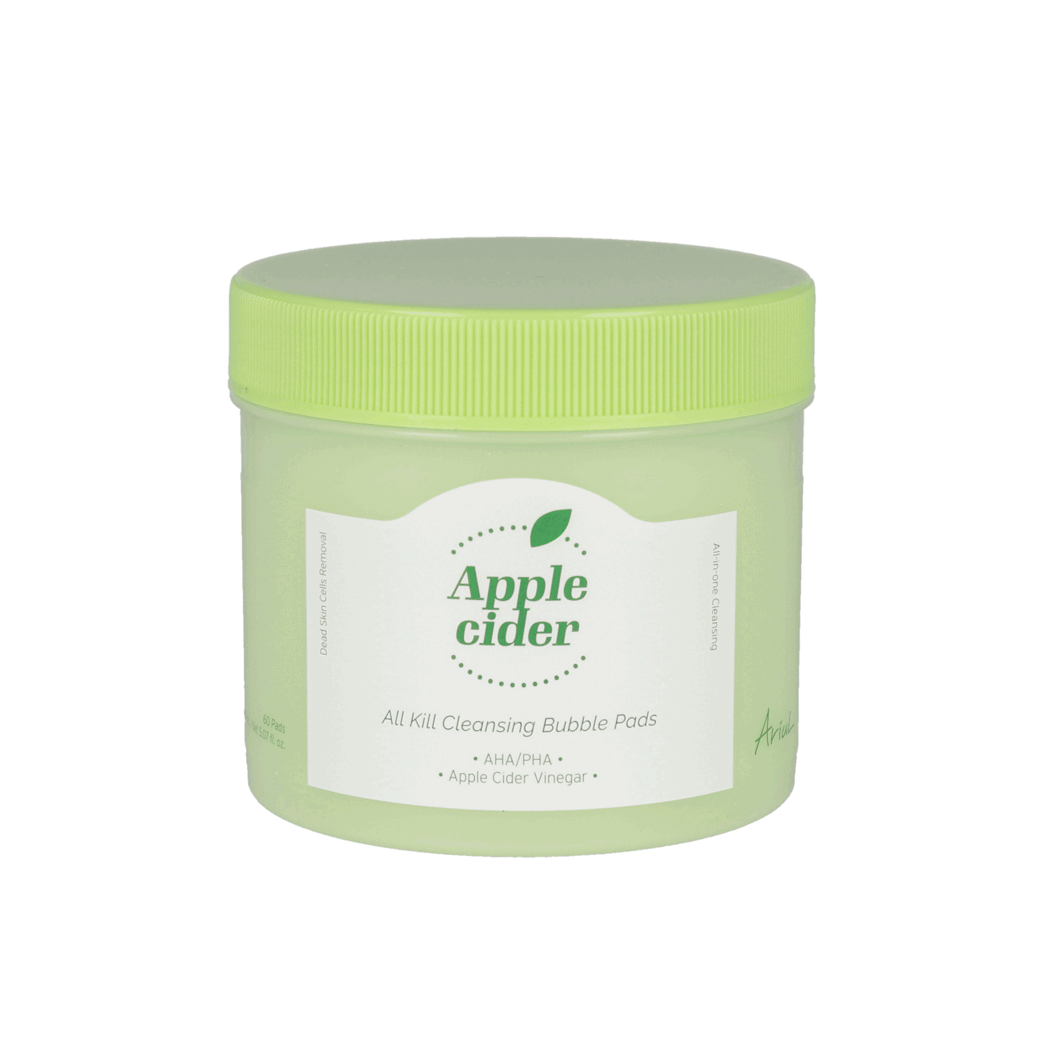Ariul Apple Cider Vinegar All Kill Cleansing Bubble Pads - 60 Count | Deep Pore Cleansing, Exfoliating & Oil Control | Perfect for Daily Skincare Routine & Travel