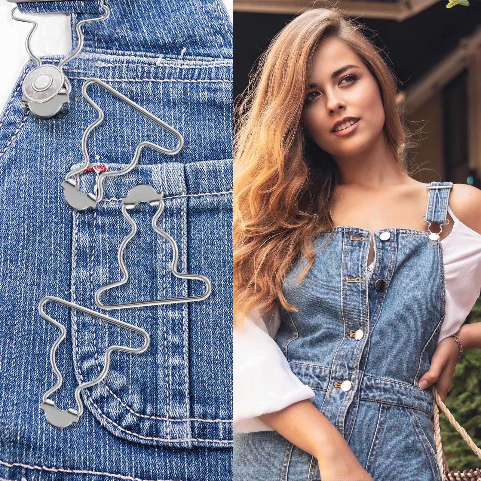 12Pcs Metal Suspender Clips - Dungaree Buckles Replacement for Overalls & Workwear