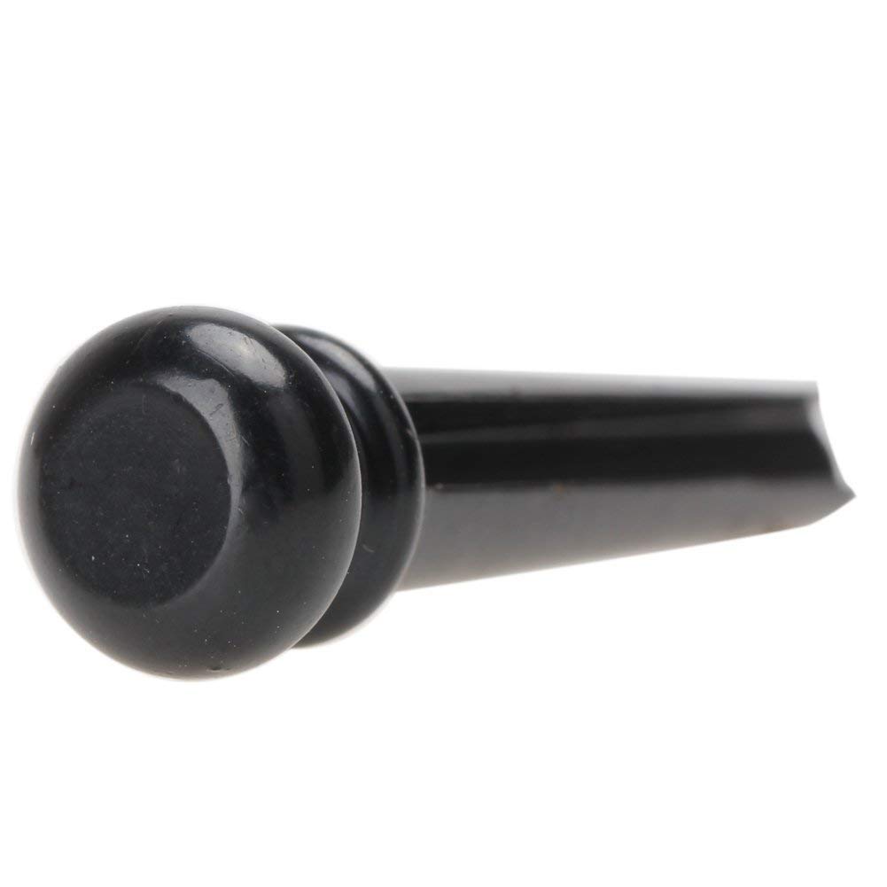 6-Piece Brass Guitar Bridge Pins - Acoustic Guitar String Pegs & Fixed Cones - Replacement Parts for Folk/Acoustic Guitar (Black) - Perfect for String Changes & Guitar Maintenance