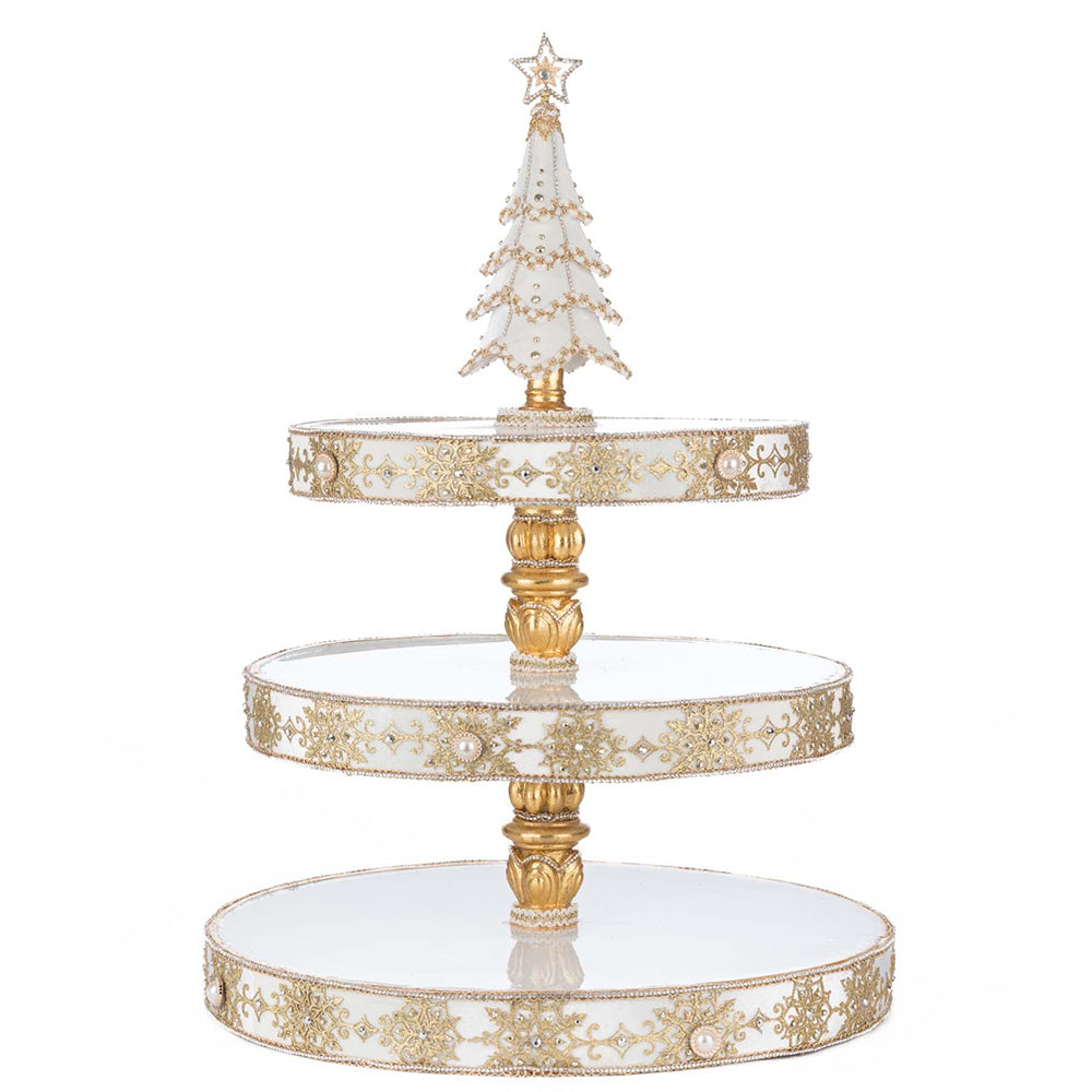 Elegant Bells of Brilliance 3-Tier Serving Tray Set - Premium Metal Dessert Stand for Parties & Afternoon Tea - Katherine's Collection