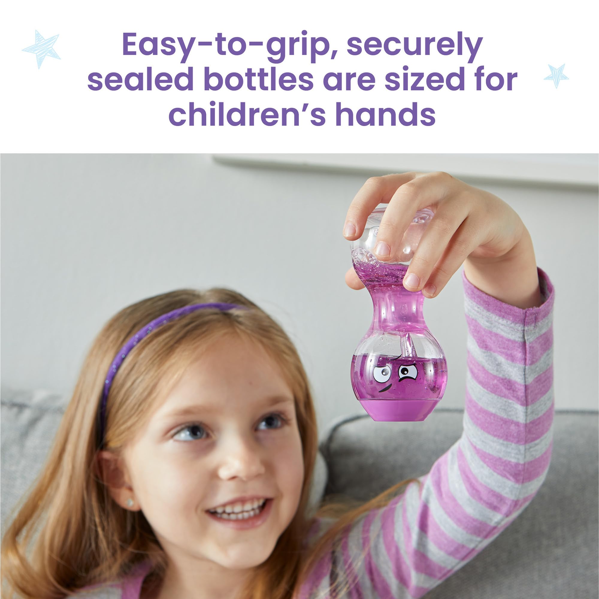 hand2mind Express Your Feelings Sensory Bottles - Emotional Learning Toys for Toddlers & Kids, Play Therapy Tools, Calm Down Corner Supplies for Classroom & Home - Social Emotional Learning Activities for Anxiety Relief & Focus
