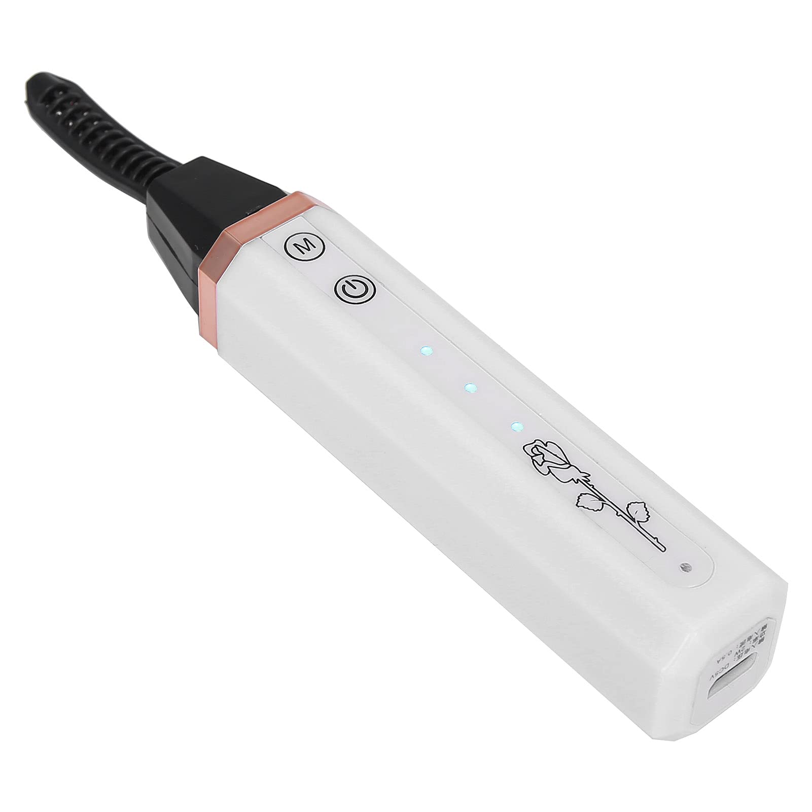 Electric Heated Eyelash Curler - USB Rechargeable, Fast Heating & Long-Lasting Curl - Perfect for Home Use, Travel & Professional Makeup (White)