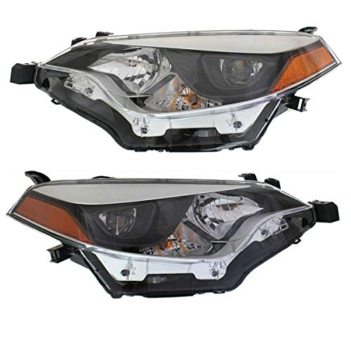 Toyota Corolla 14-16 LED Headlight Assembly Pair - Left & Right Headlamp with Bulbs | High Performance Replacement for Night Driving & Enhanced Visibility