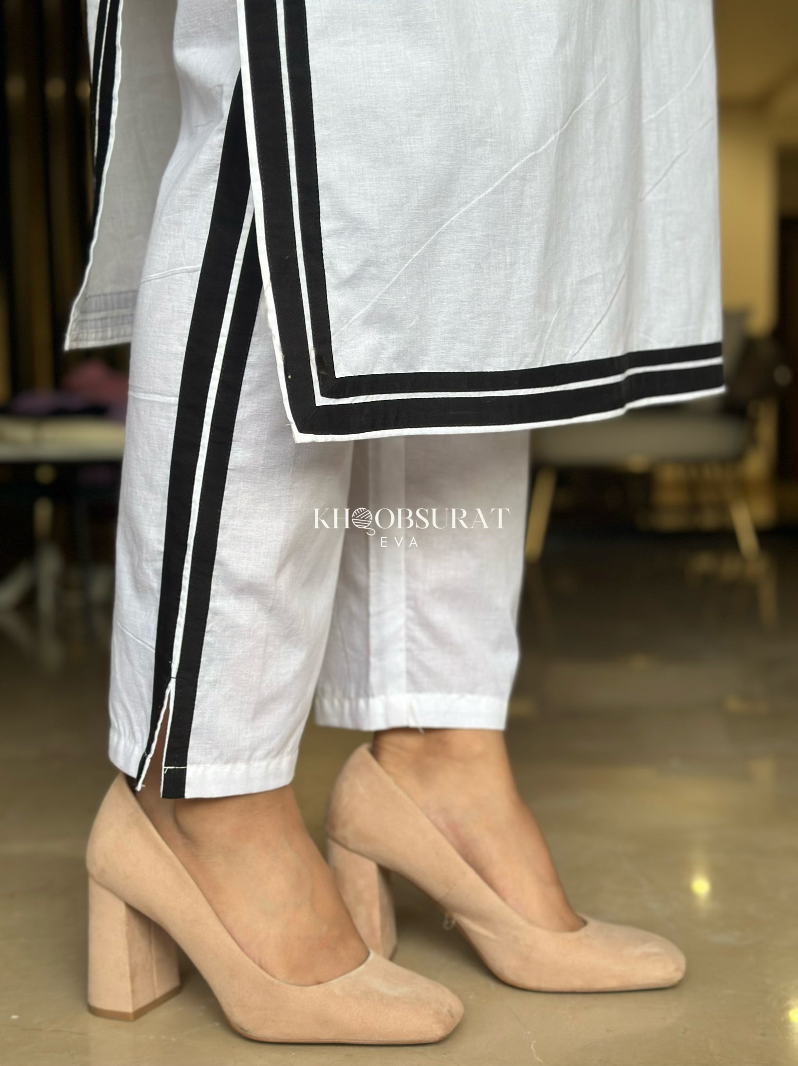 Elegant Noor White Kurta Set for Women - Traditional Pakistani/Indian Ethnic Wear - Perfect for Festivals, Weddings & Special Occasions