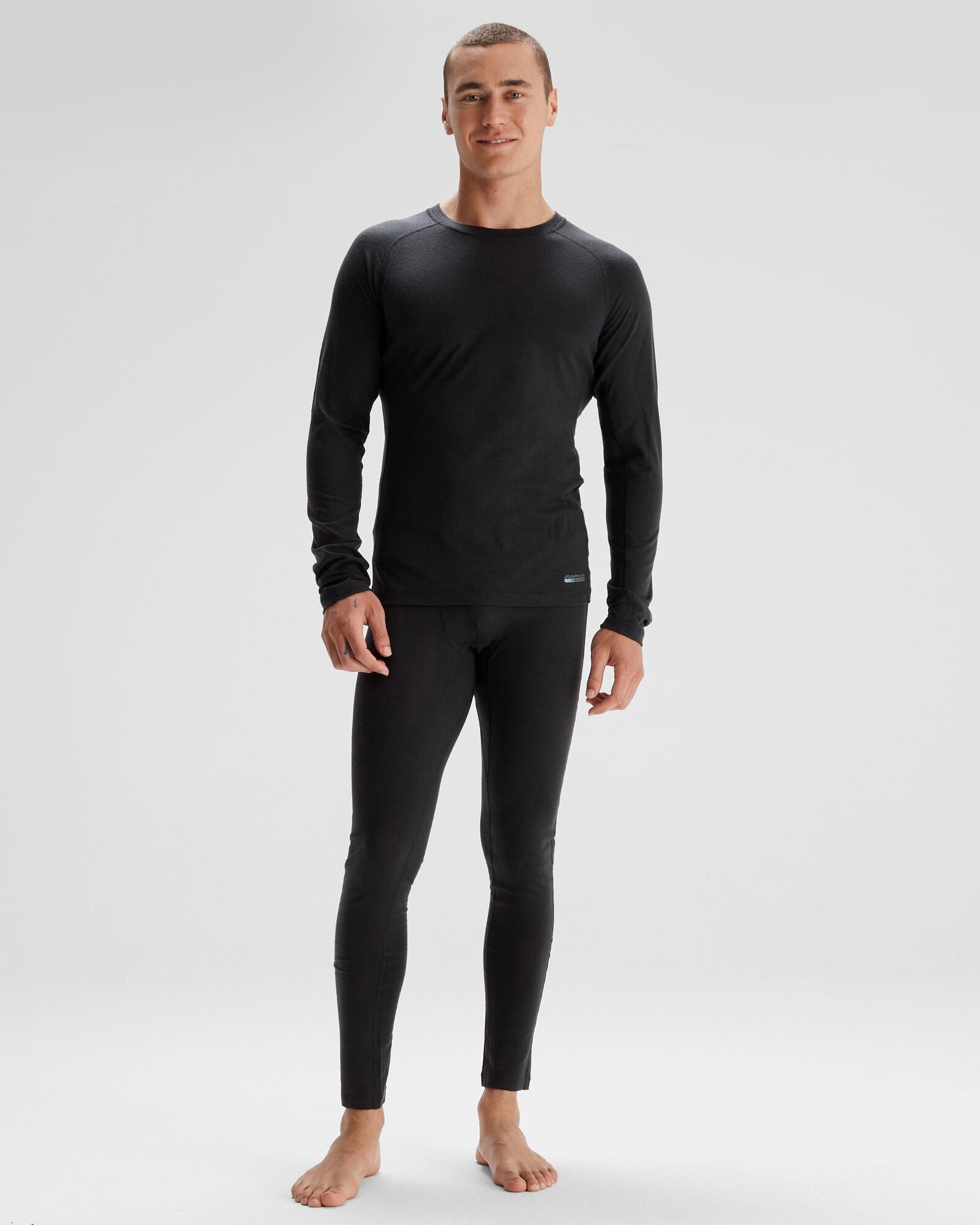 Men's K Merino 125 Baselayer Top - Black Stingray | Lightweight Merino Wool Base Layer for Hiking, Skiing & Outdoor Activities