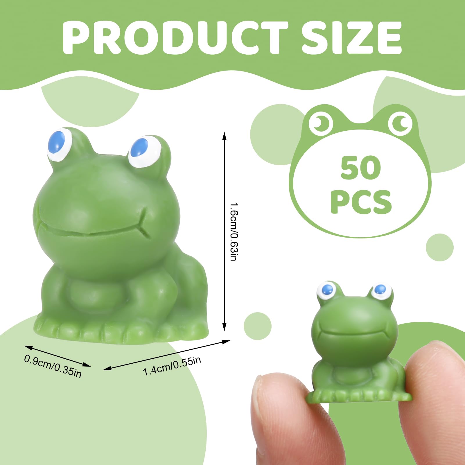 50PCS Mini Resin Frog Figurines, Cute Green Frogs for Fairy Garden, DIY Home Decor, Terrarium, Moss Landscape Craft - Perfect for Fairy Gardens, DIY Projects, and Miniature Scenes
