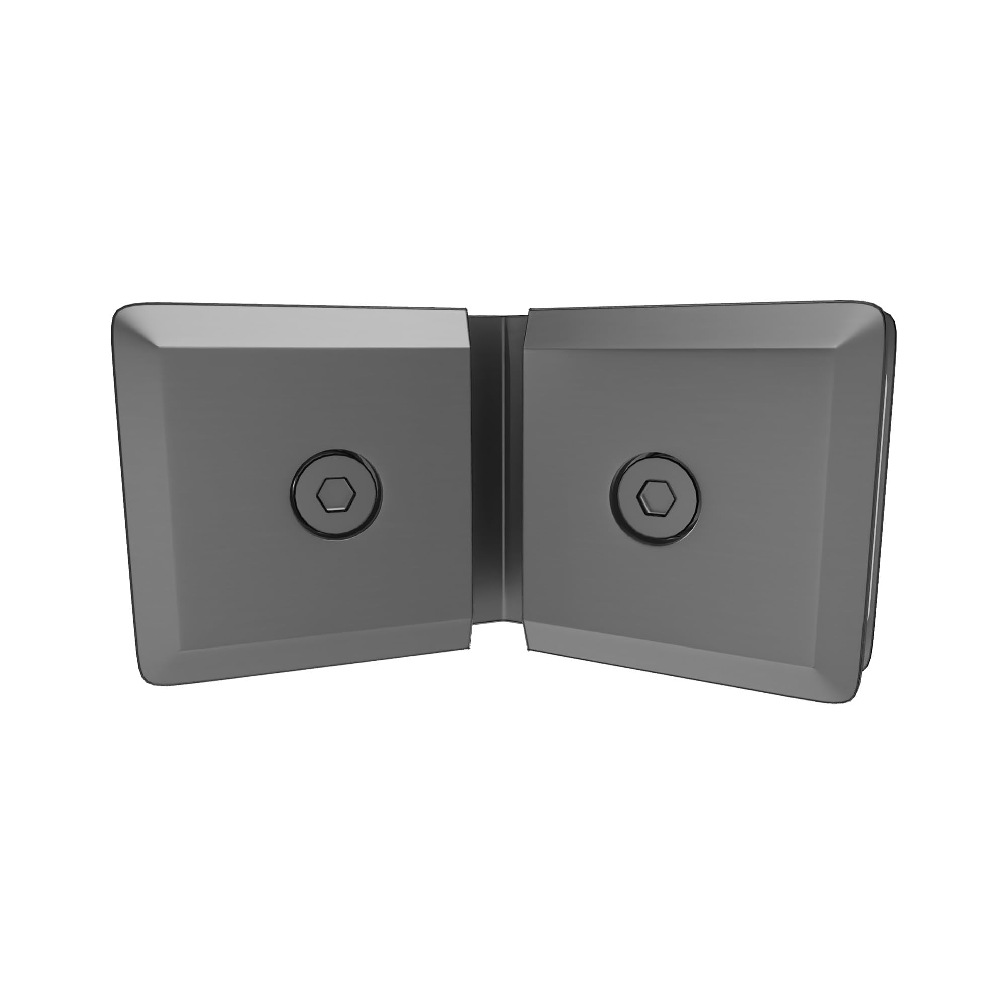 Brixwell C-P135-SC 135 Degree Glass-to-Glass Clip - Premium Beveled Edge Satin Chrome Finish - Perfect for Shower Doors, Glass Partitions & Cabinet Doors