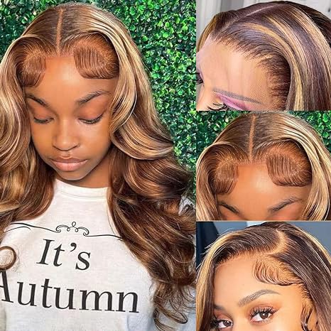 13x4 HD Transparent Lace Front Wig - 180% Density Body Wave Human Hair Wig with Pre-Plucked Baby Hair, Ombre Honey Blonde (18 Inch) | Perfect for Daily Wear, Cosplay & Special Occasions