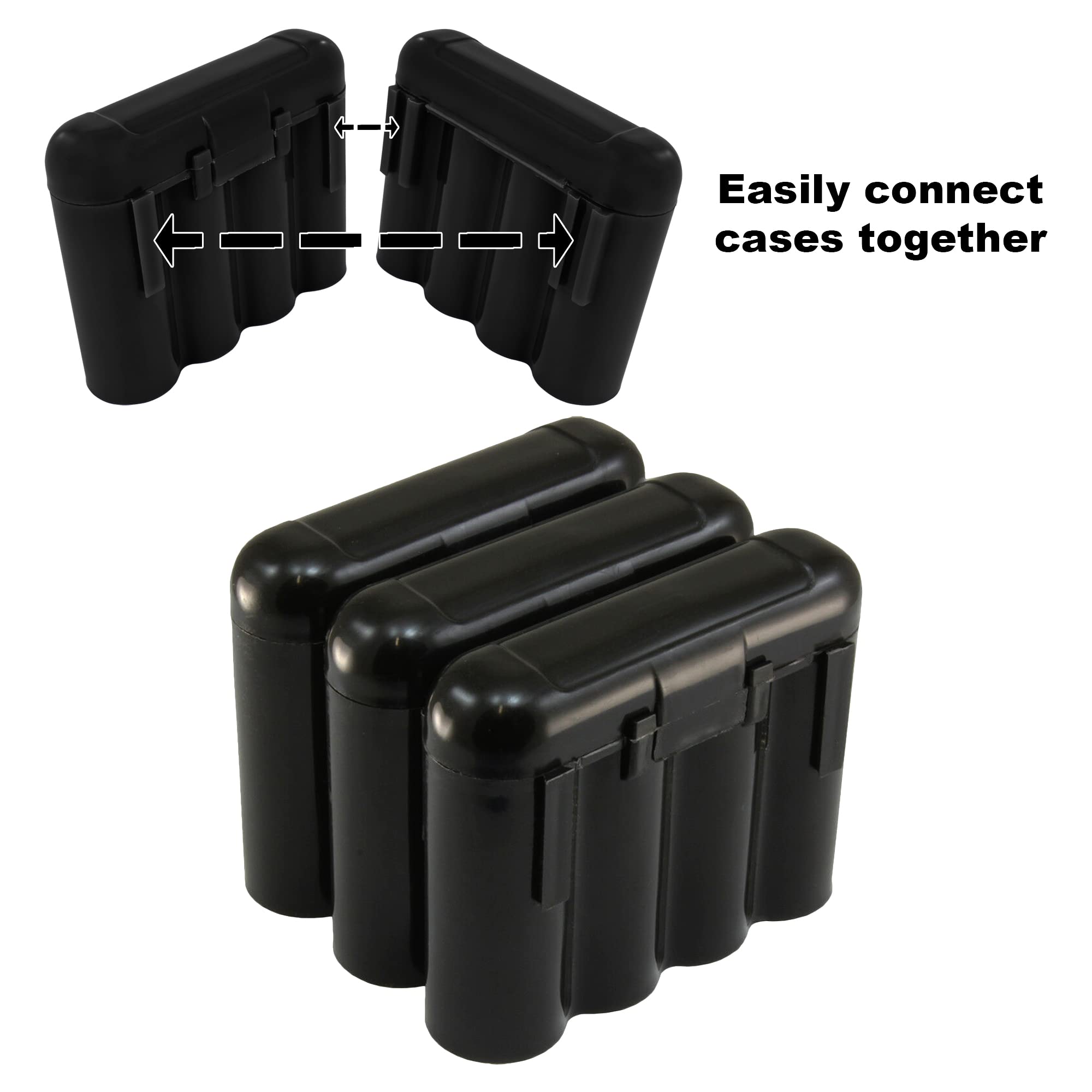 100 Pack Black Battery Storage Cases for AA AAA CR123A - Organize and Protect Batteries for Home, Office, and Travel Use