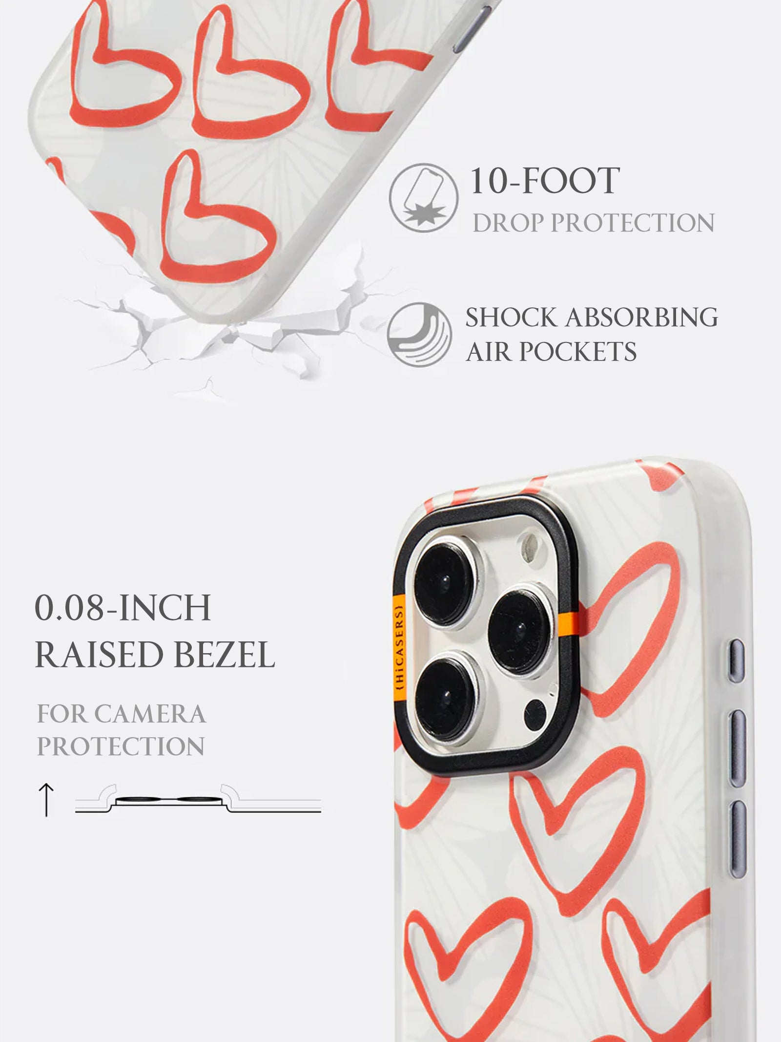 Love Case Grey White - Premium Phone Case for iPhone & Samsung - Durable Protection with Stylish Design - Perfect for Everyday Use, Travel & Outdoor Activities