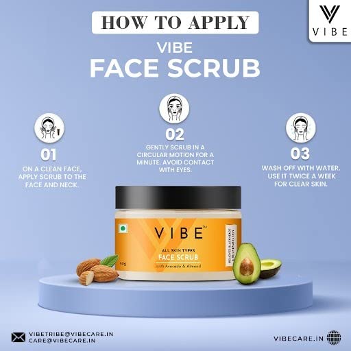 VIBE Vitamin C Oatmeal & Green Tea Face Wash 100ml + Blackhead Removal Scrub 50g Combo Pack | Skin Brightening & Tan Removal for Women & Men | Daily Cleansing & Exfoliating Routine