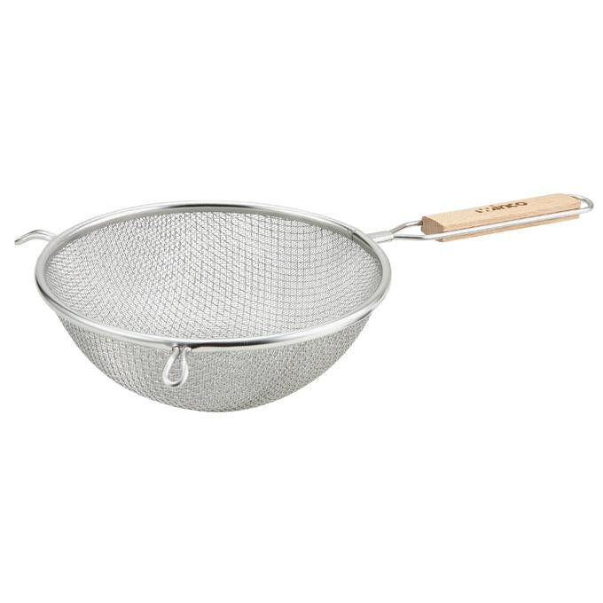 Winco MS3A 8D 8-Inch Double Fine Mesh Strainer - Premium Stainless Steel Kitchen Sieve for Sifting Flour, Straining Pasta, Washing Vegetables & Berries