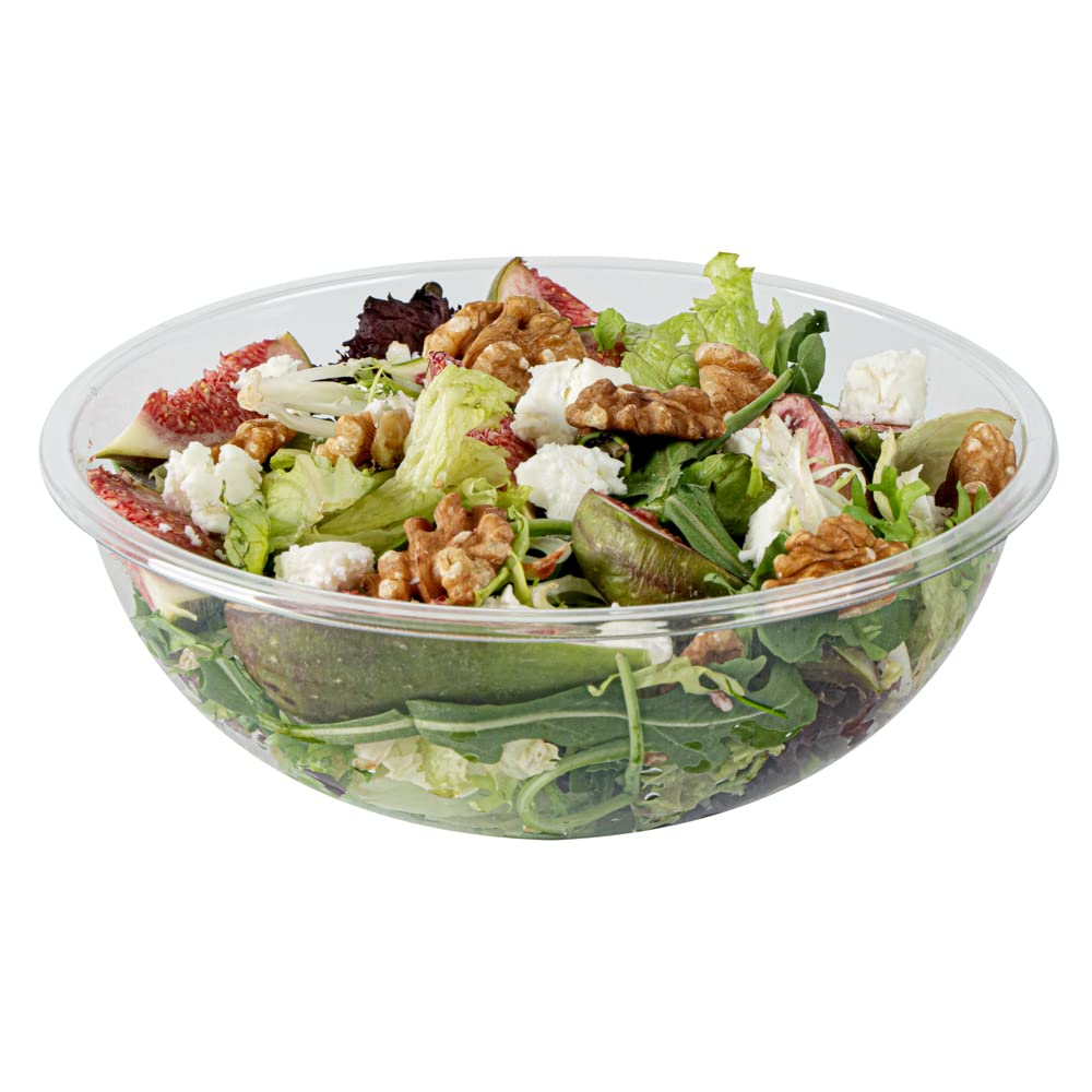 200-Pack 21oz Clear Recyclable Plastic Salad Bowls | Disposable Large To-Go Containers for Pasta, Salads, Soups | Perfect for Restaurants, Catering & Meal Prep (Lids Sold Separately)