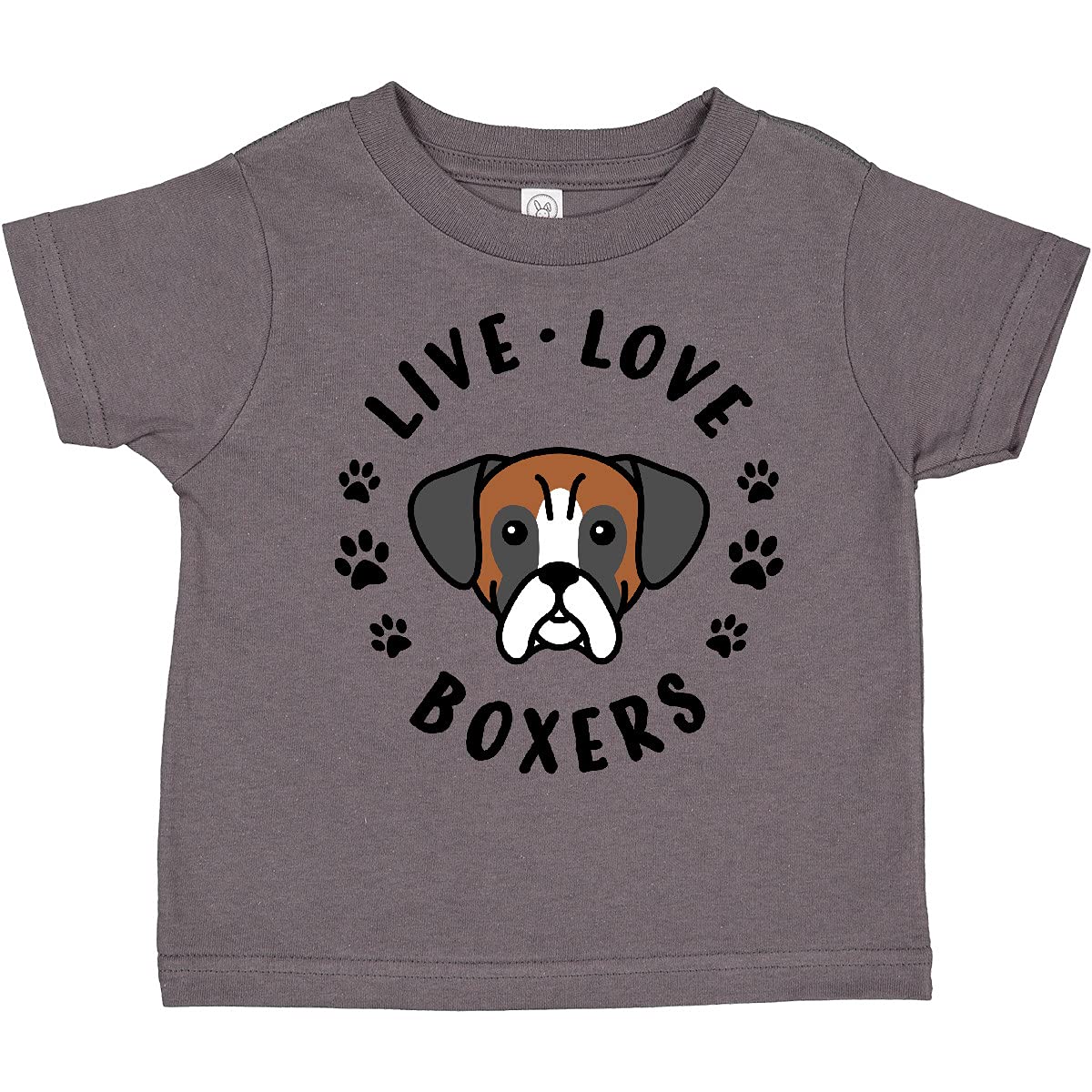 Inktastic Live Love Boxers Toddler T-Shirt - Cute Cotton Tee for Boys & Girls - Perfect for Playdates, Daycare & Family Photos
