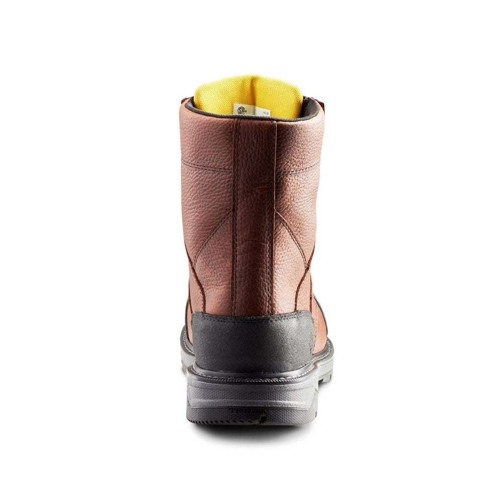 Terra Patton TR0A4NS5BRN Unisex Steel Toe Work Boots - CSA Certified Safety Shoes for Construction & Industrial Work - Durable Brown Leather Work Boots for Men & Women