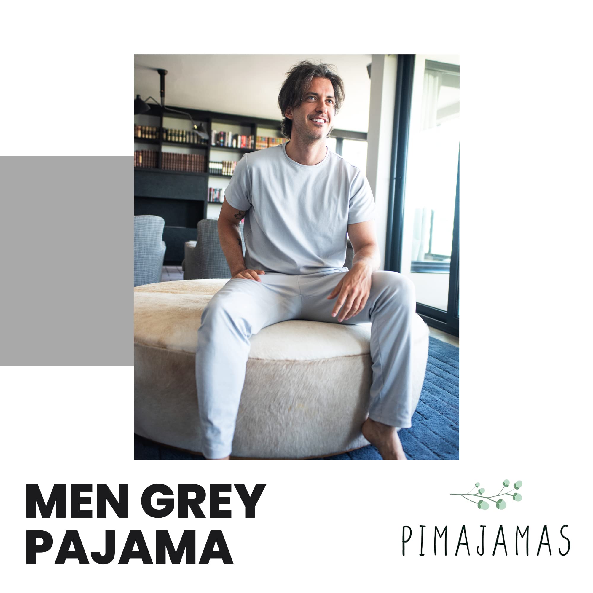Premium Men's Pajama Set - 100% Peruvian Pima Cotton Sleepwear & Lounge Wear - Ultra Soft Breathable Men's Sleep Set for Relaxation & Comfort at Home