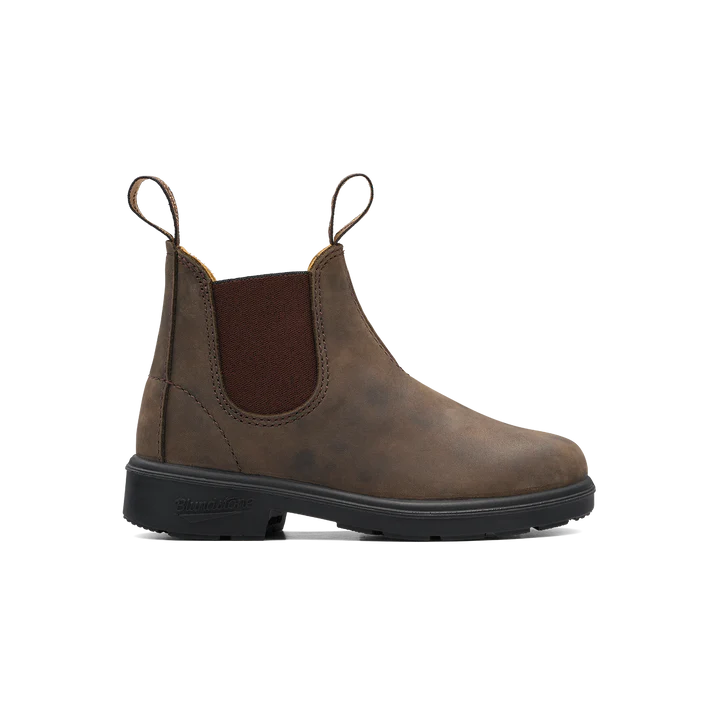 Blundstone 565 Kids Boots - Rustic Brown Leather Chelsea Boots for Boys & Girls - Comfortable & Durable for School, Outdoor Play & Everyday Wear