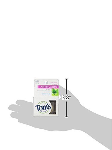 Tom's of Maine Naturally Waxed Antiplaque Dental Floss - Spearmint Flavor, 32 Yards | Gentle & Effective Teeth Cleaning for Fresh Breath & Healthy Gums | Perfect for Travel, Home & Office Use