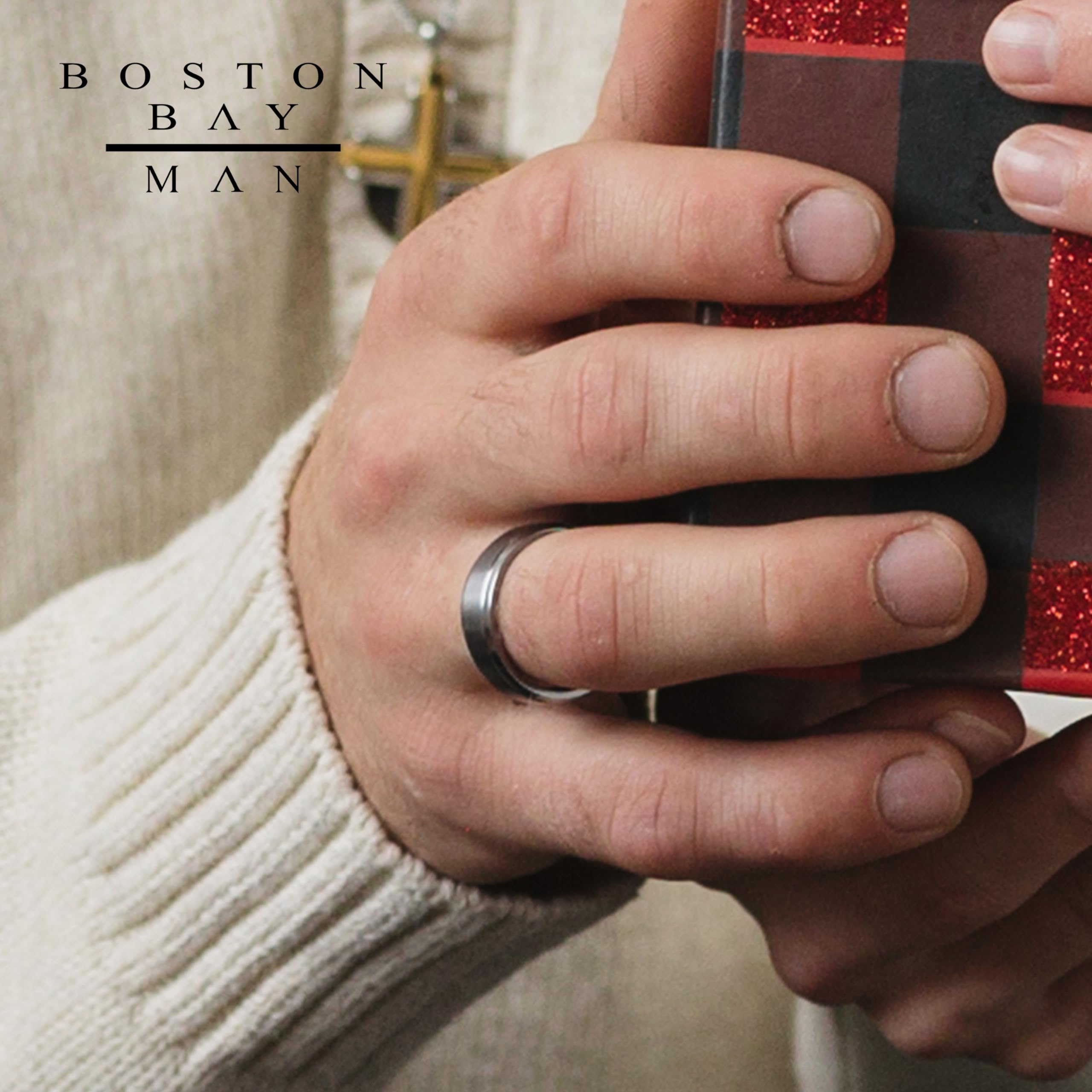 Boston Bay Diamonds Tantalum Comfort Fit Men's Wedding Band & Fashion Ring - 7mm & 8mm Width Options - Classic & Modern Styles - Perfect for Weddings, Anniversaries & Everyday Wear