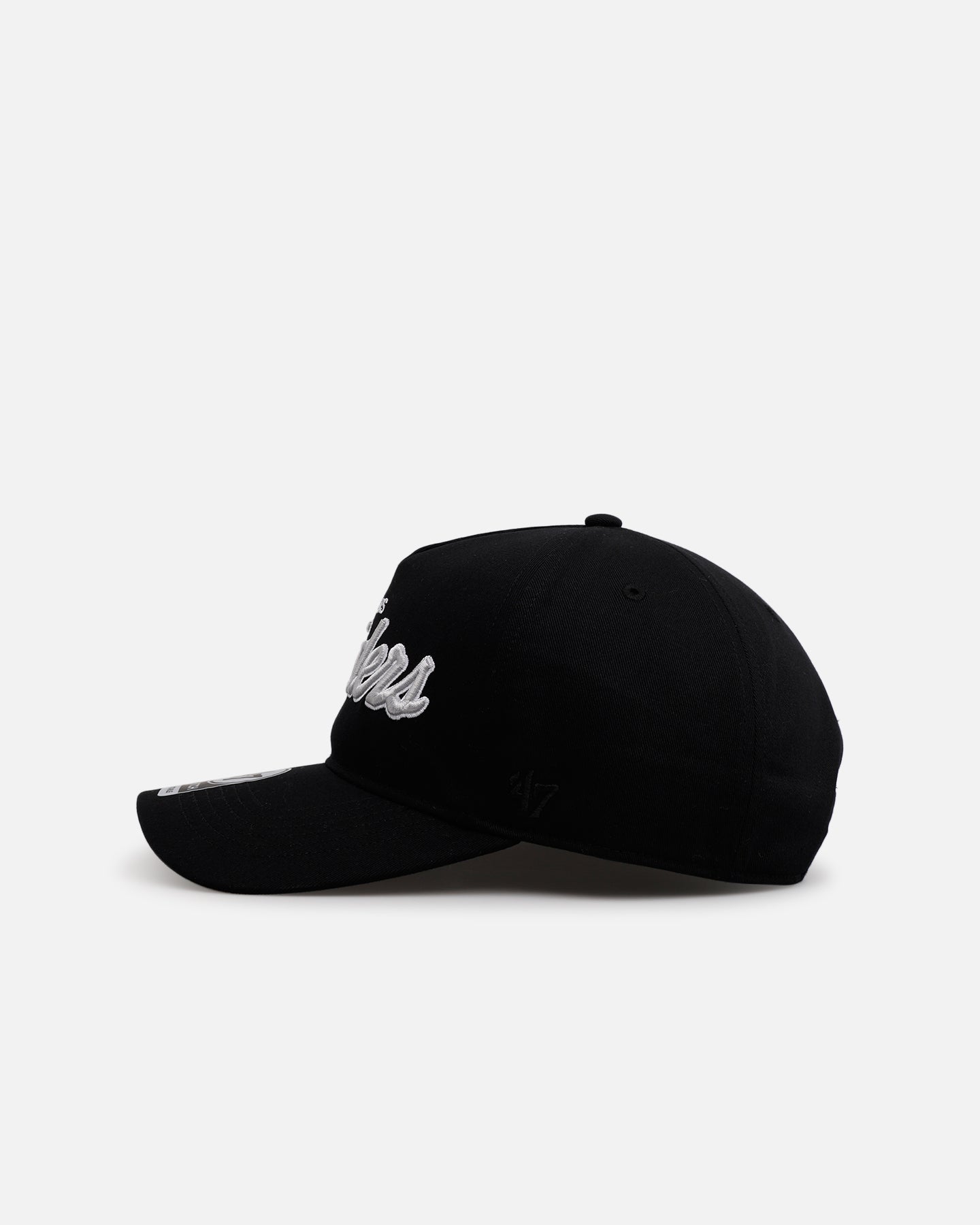 47 Brand Las Vegas Raiders 'Black Dome Script' Snapback Hat - Adjustable 47 Hitch Fit, Black - Perfect for NFL Games, Tailgating & Casual Wear