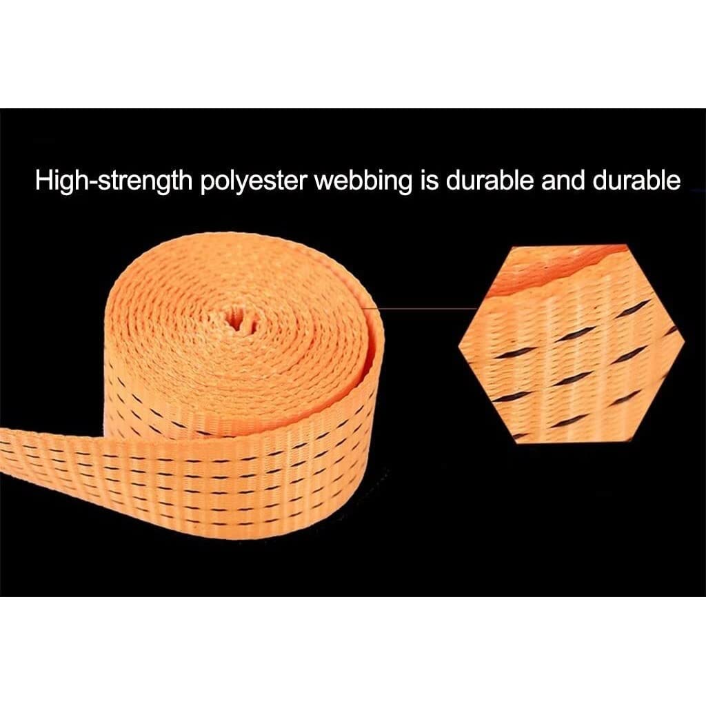 5 Ton Heavy Duty Ratchet Straps with 5cm Width - Double J Hook Tie Down Straps for Large & Small Vehicle Cargo Securing - Perfect for Trucks, Trailers, and Moving Scenarios