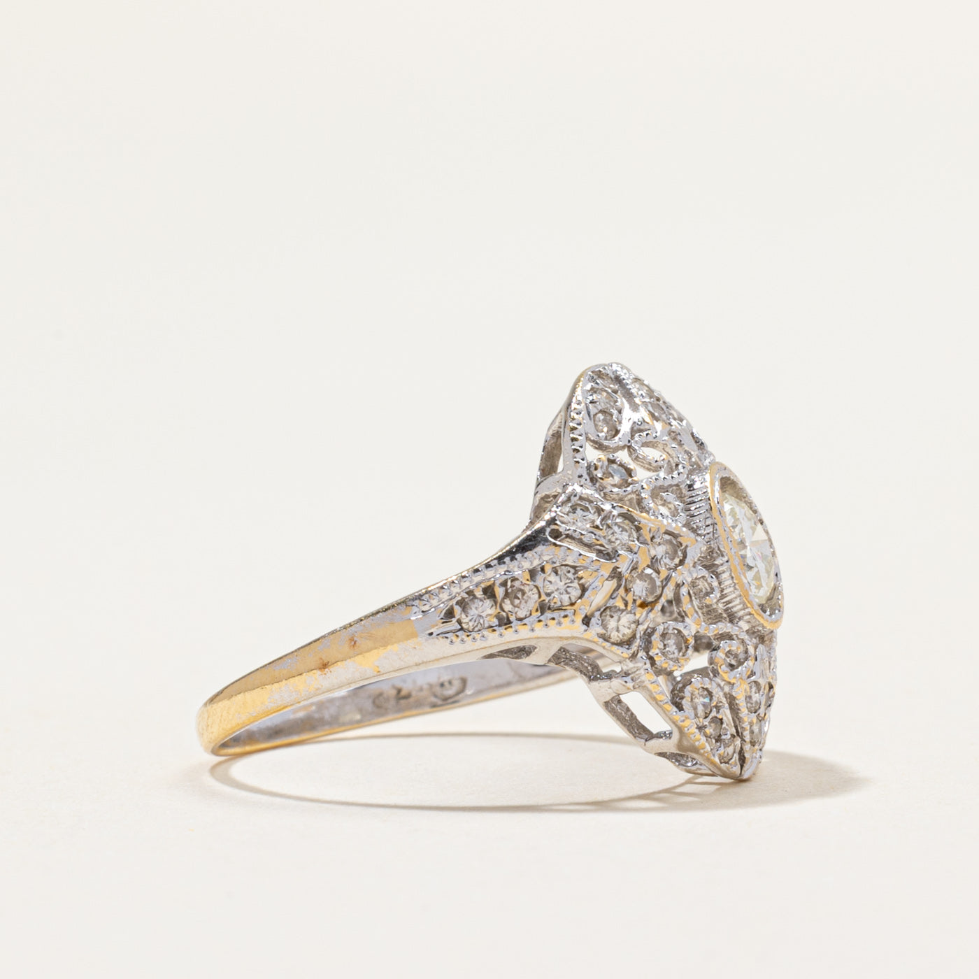 18K White Gold Diamond Dome Ring - 0.57ctw Round Cut Solitaire Engagement Ring - Size 6.25 - Perfect for Weddings, Anniversaries & Special Occasions