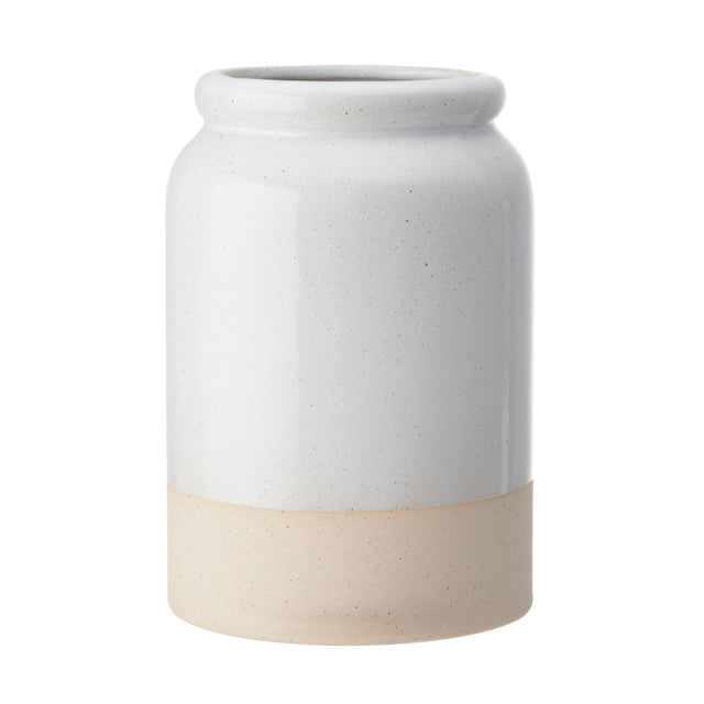Idilica Stoneware Utensil Holder - Cream Kitchen Organizer for Spoons, Forks & Cooking Tools - Perfect for Countertop Storage & Home Decor
