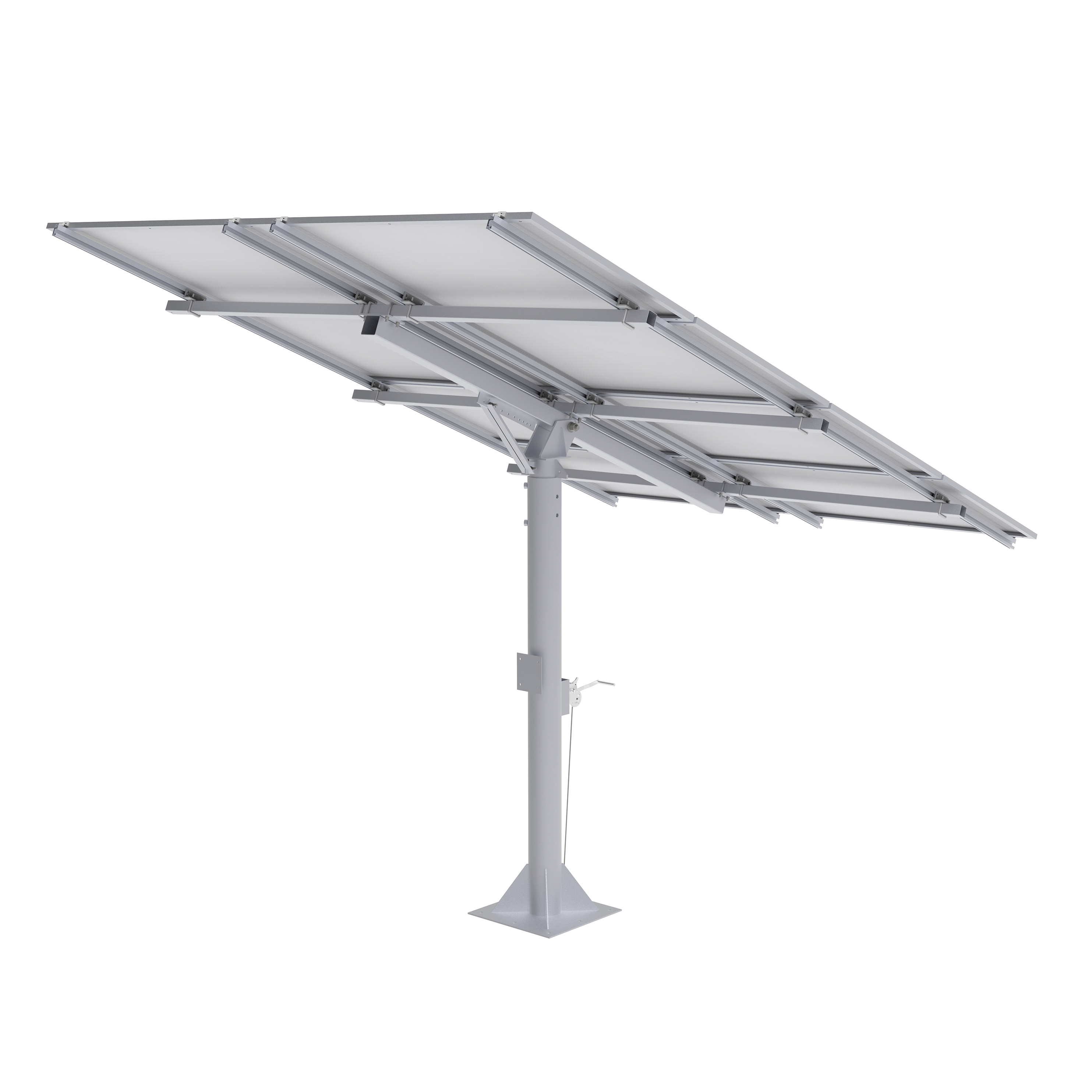 Elios Arbora P8 Solar Panel Pole Mount System for 8 Large Panels | Adjustable Post Mount with Manual Crank | Ideal for Off-Grid Homes, Farms & RV Solar Installations